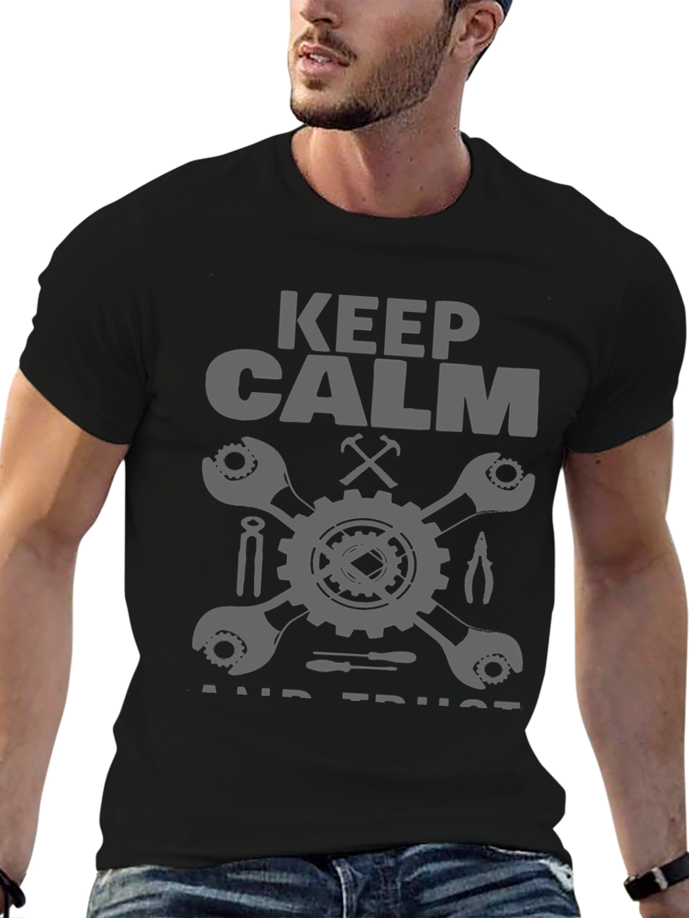 Keep Calm & Trust Mechanic Black T-Shirt