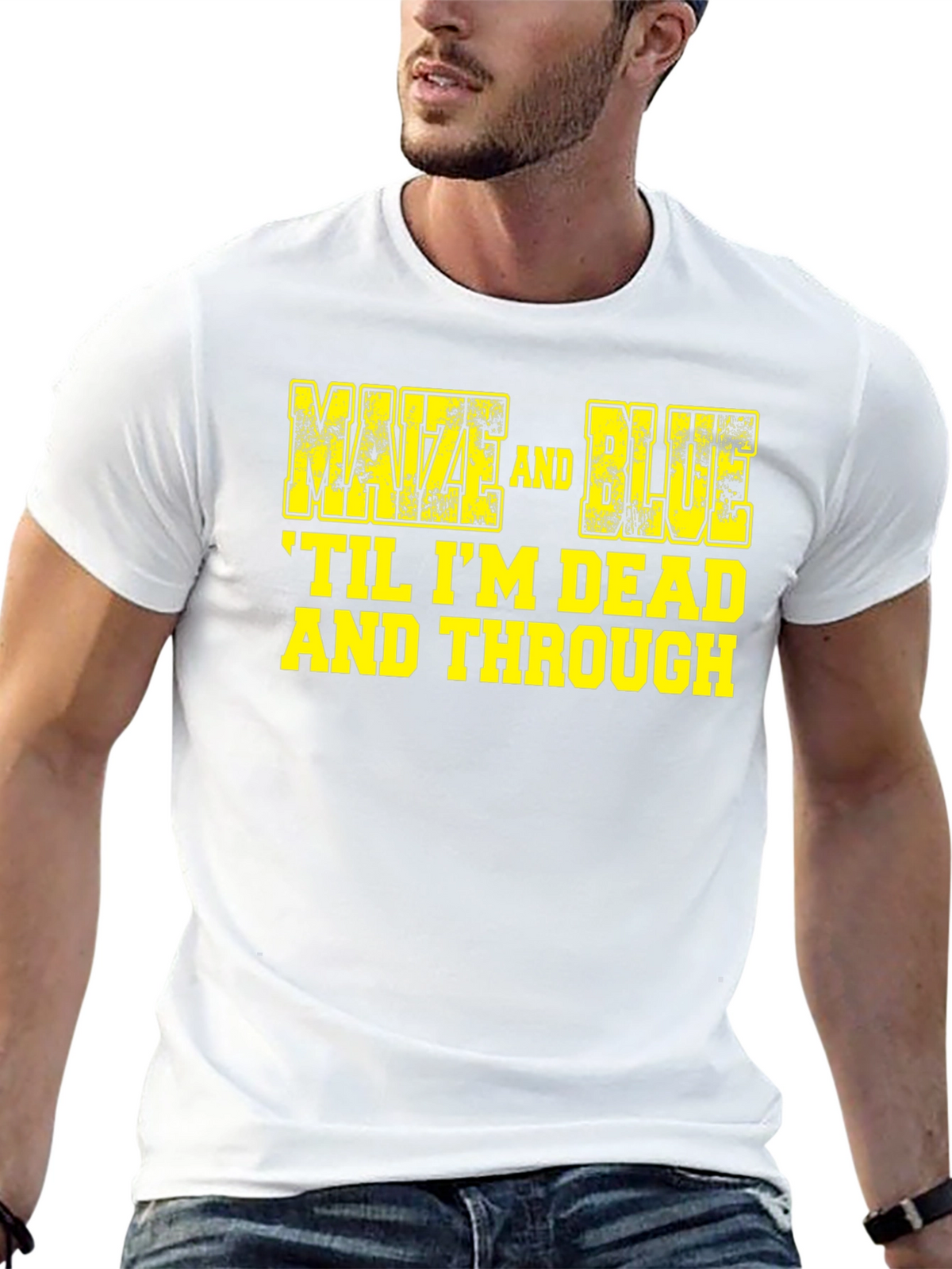 Maize and Blue Graphic Tee - Til Im Dead