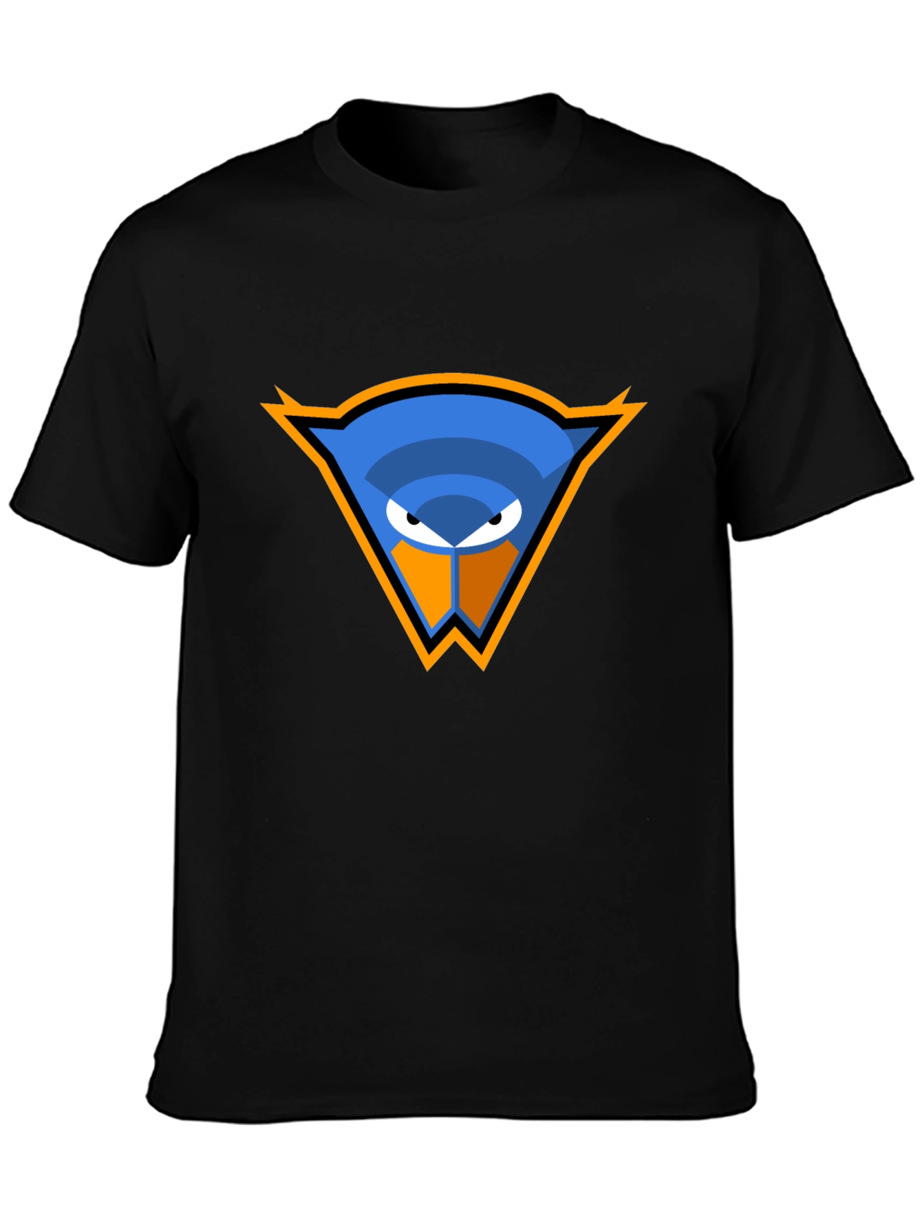 Cool Blue Bird Logo Black T-Shirt