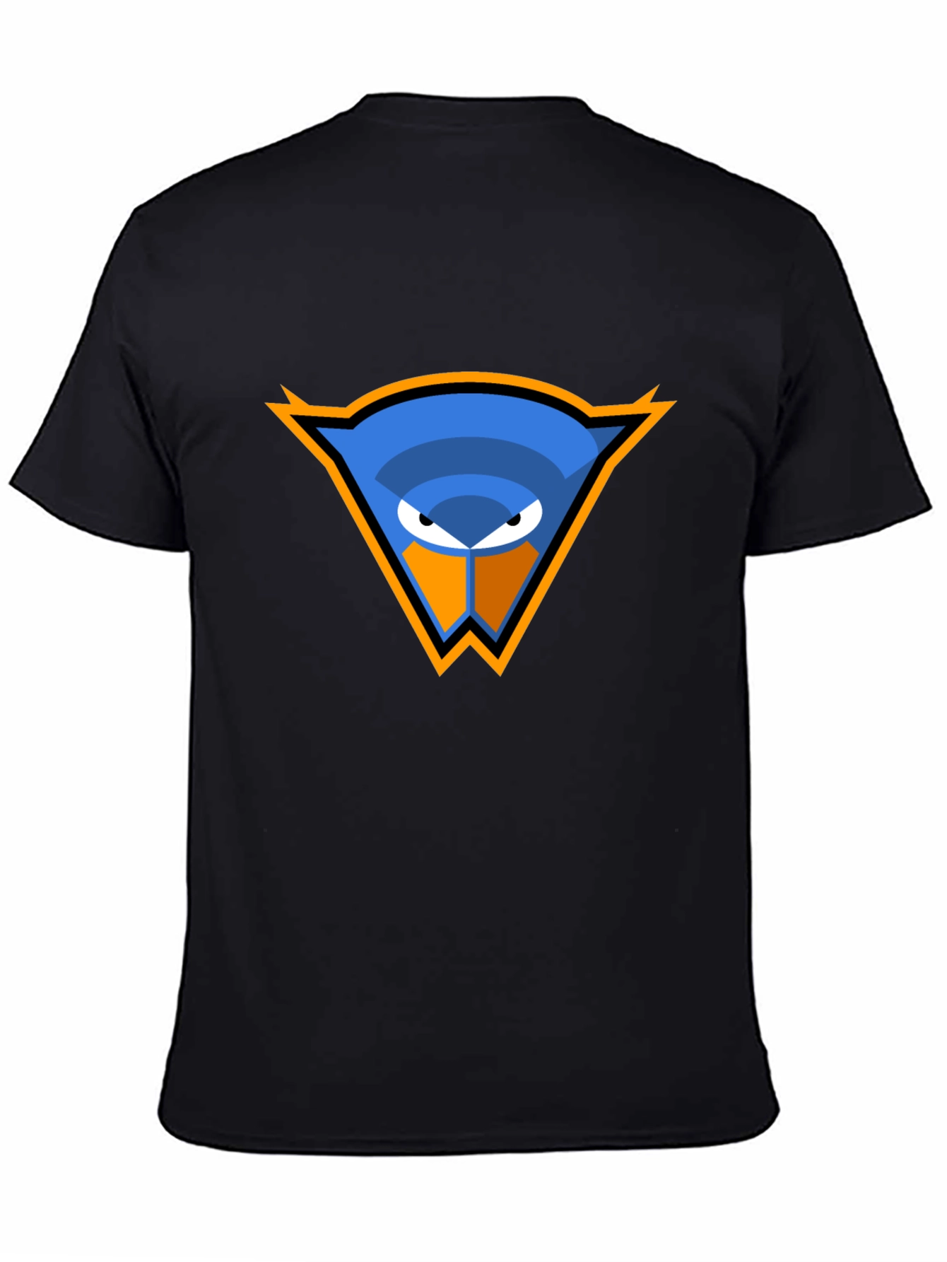 Cool Blue Bird Logo Black T-Shirt