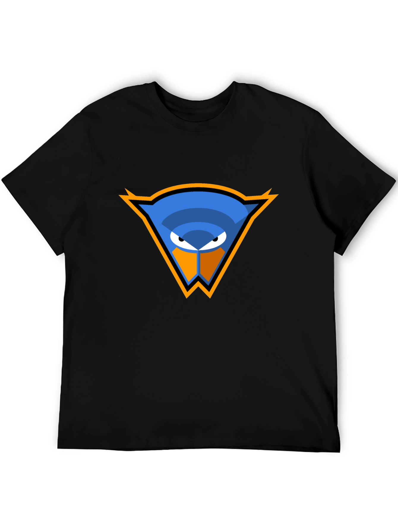Cool Blue Bird Logo Black T-Shirt