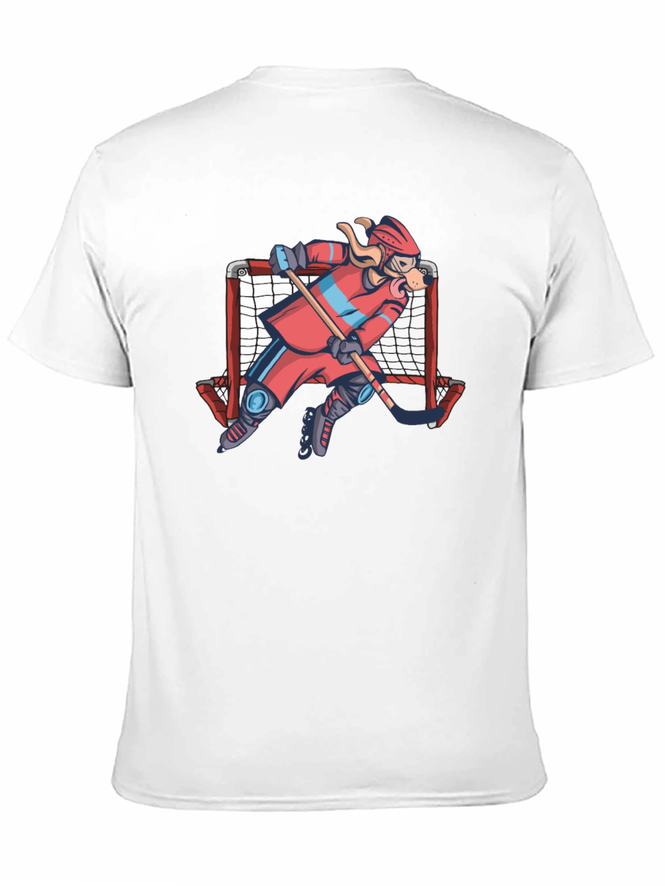 Dog Hockey Player T-Shirt - Novelty Graphic Tee