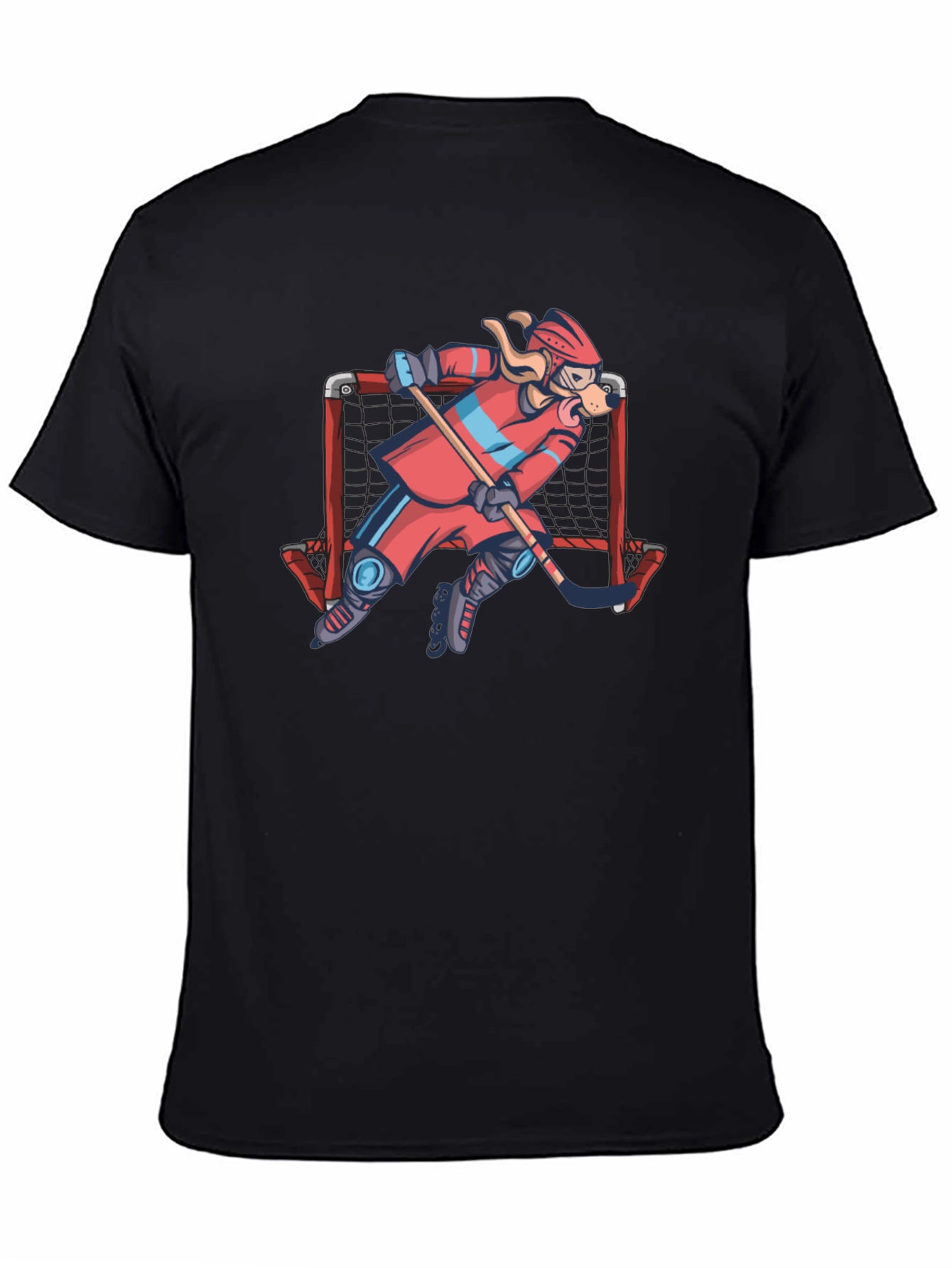 Dog Hockey Player T-Shirt - Novelty Graphic Tee