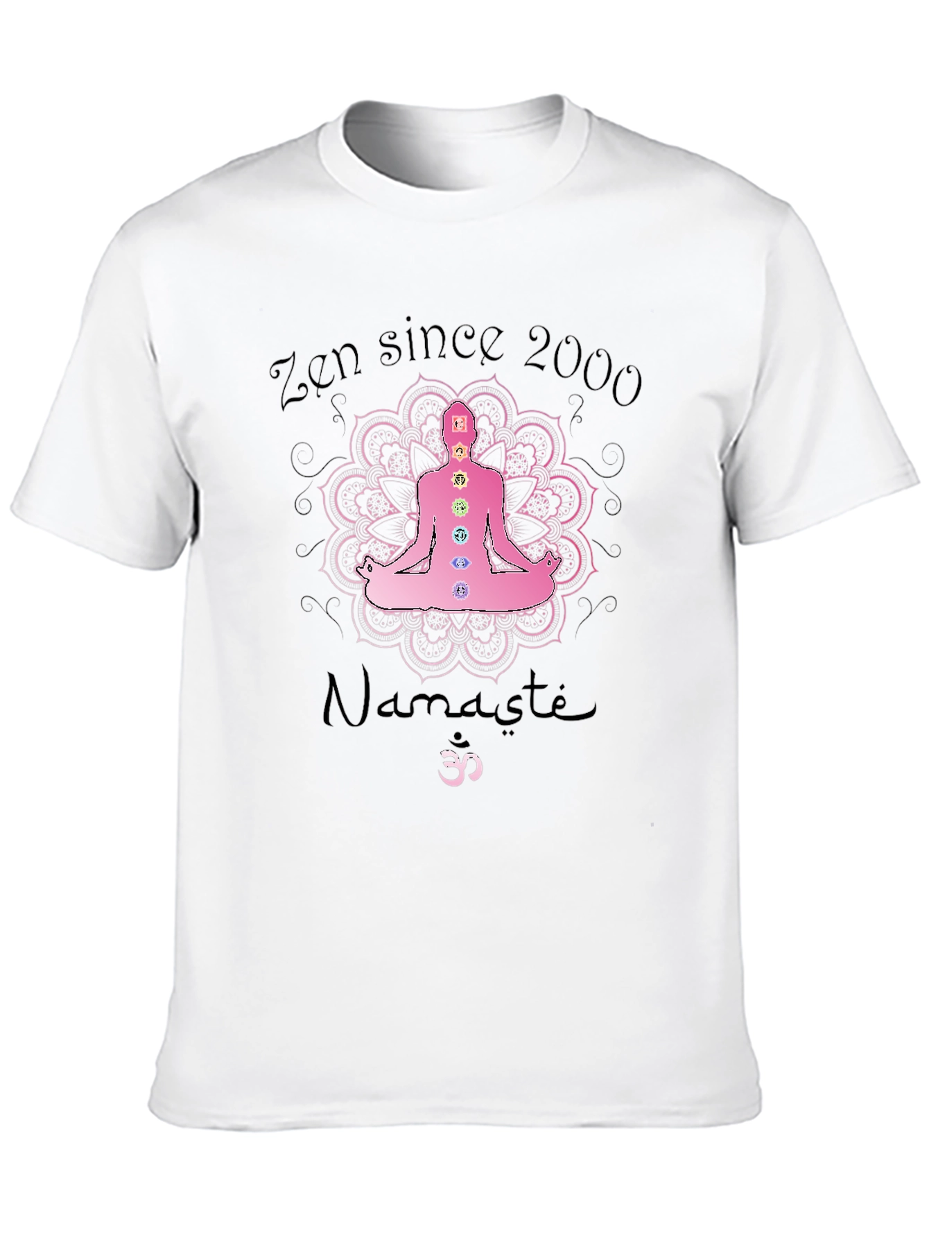 Zen Since 2000 Chakra Mandala Namaste Black T-Shirt
