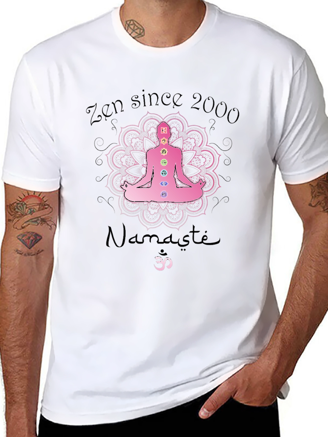Zen Since 2000 Chakra Mandala Namaste Black T-Shirt
