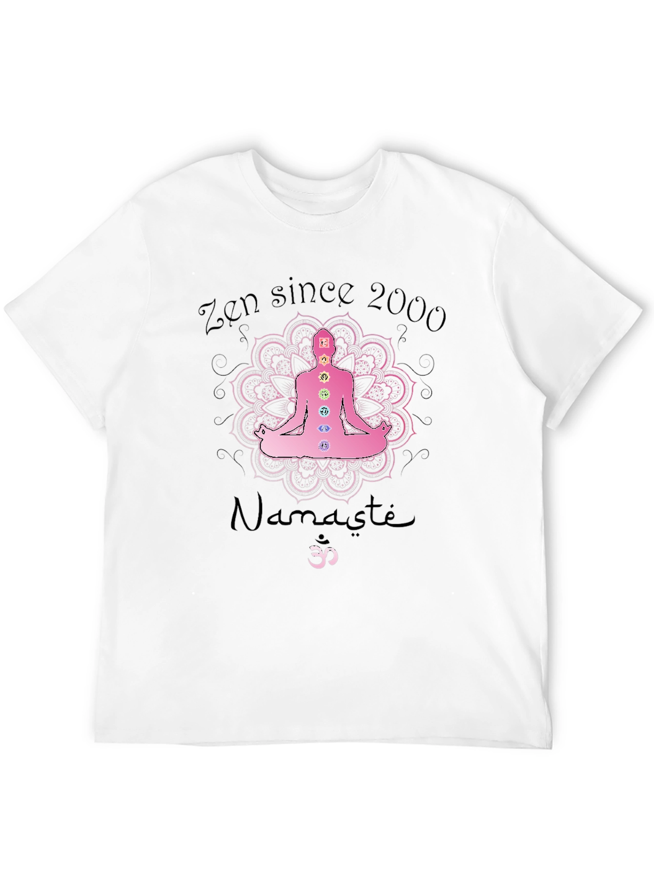 Zen Since 2000 Chakra Mandala Namaste Black T-Shirt