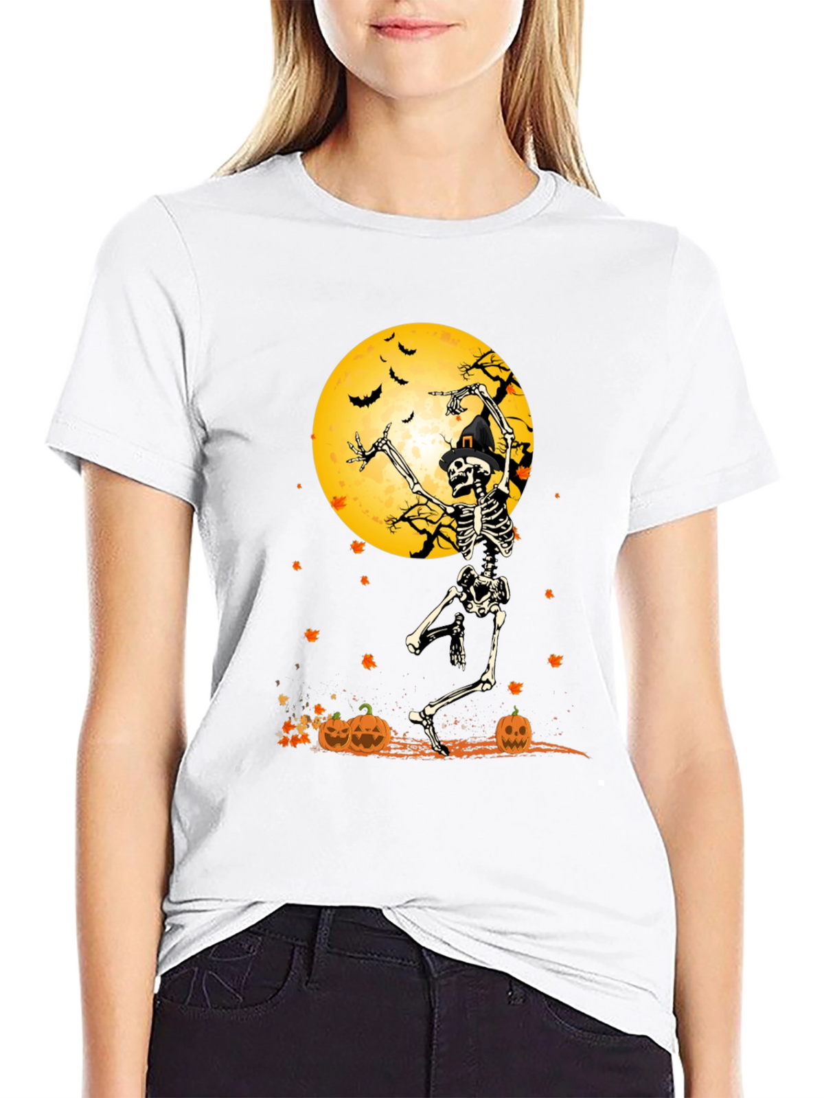 Halloween Skeleton Moon T-Shirt