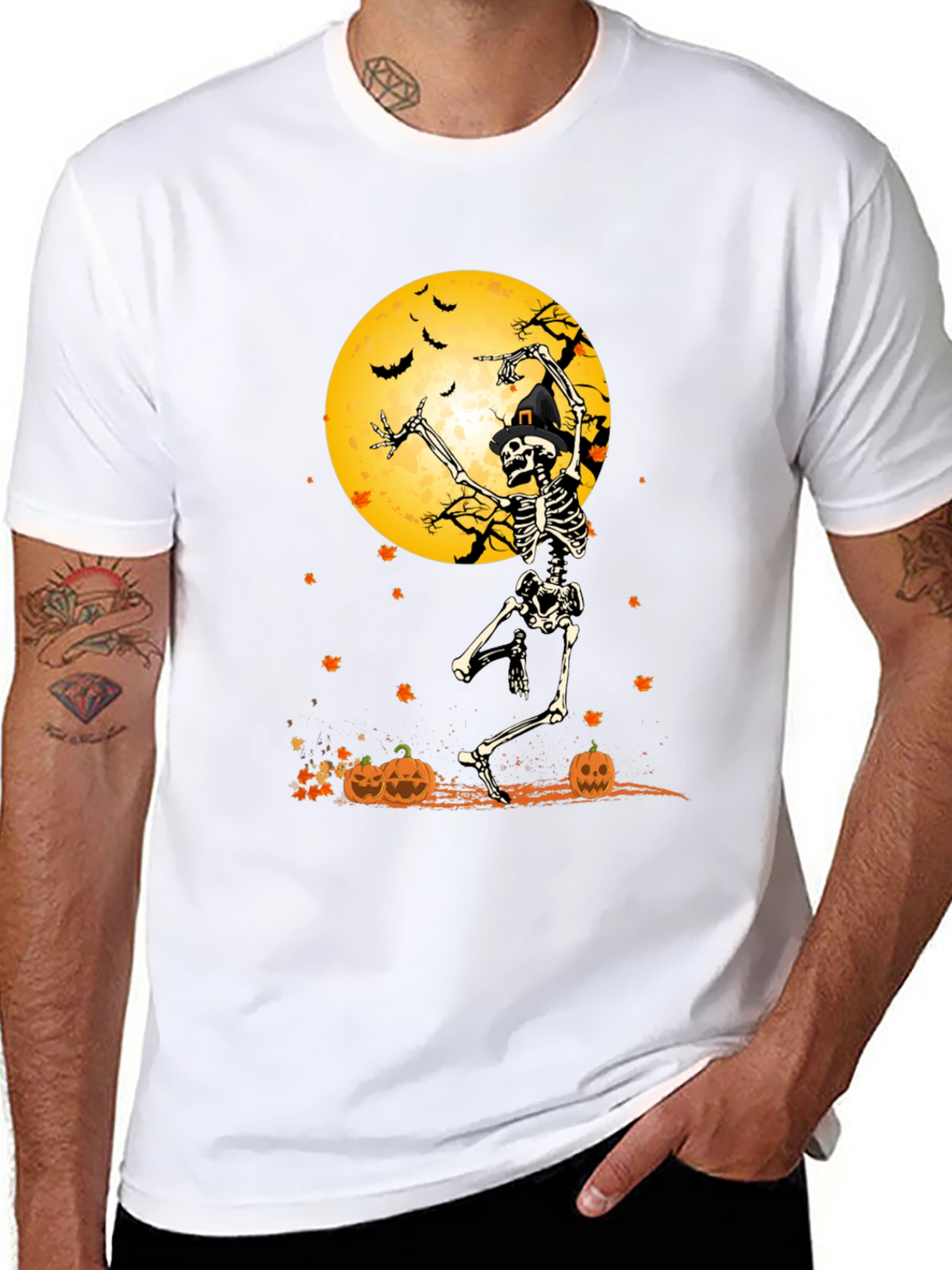 Halloween Skeleton Moon T-Shirt