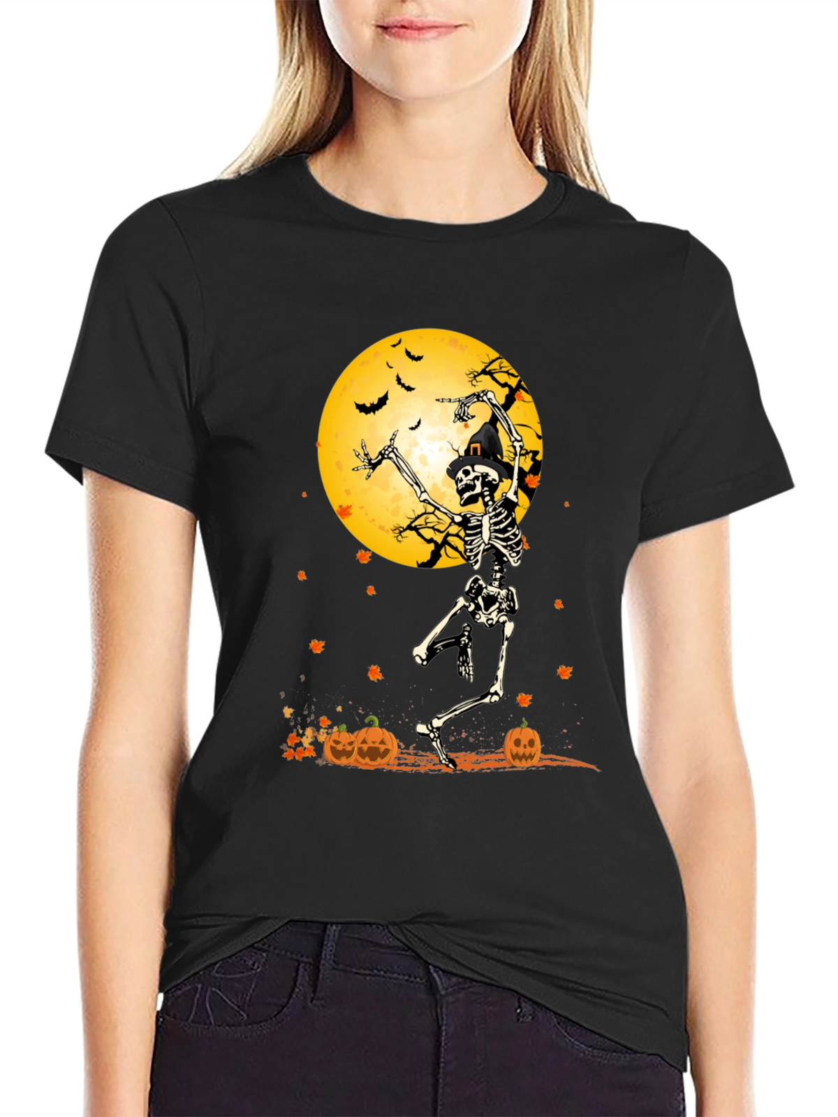 Halloween Skeleton Moon T-Shirt