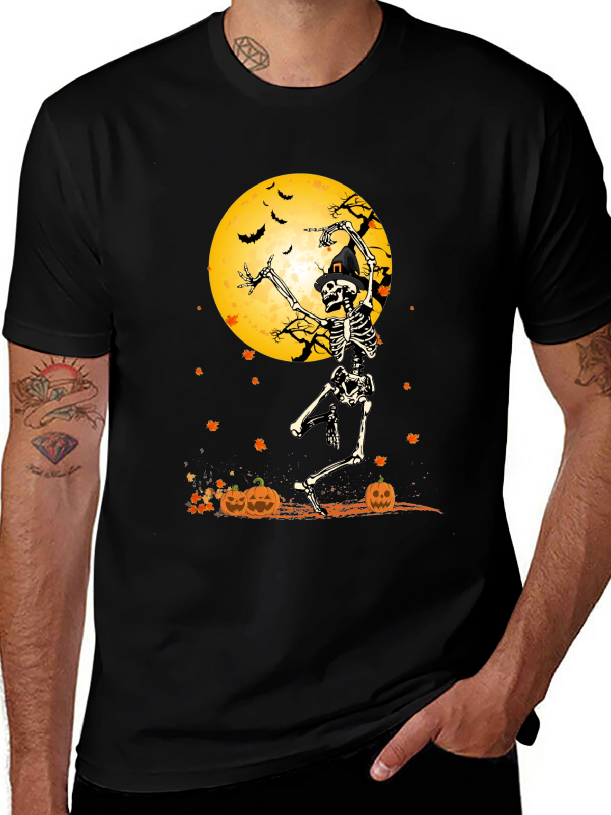 Halloween Skeleton Moon T-Shirt