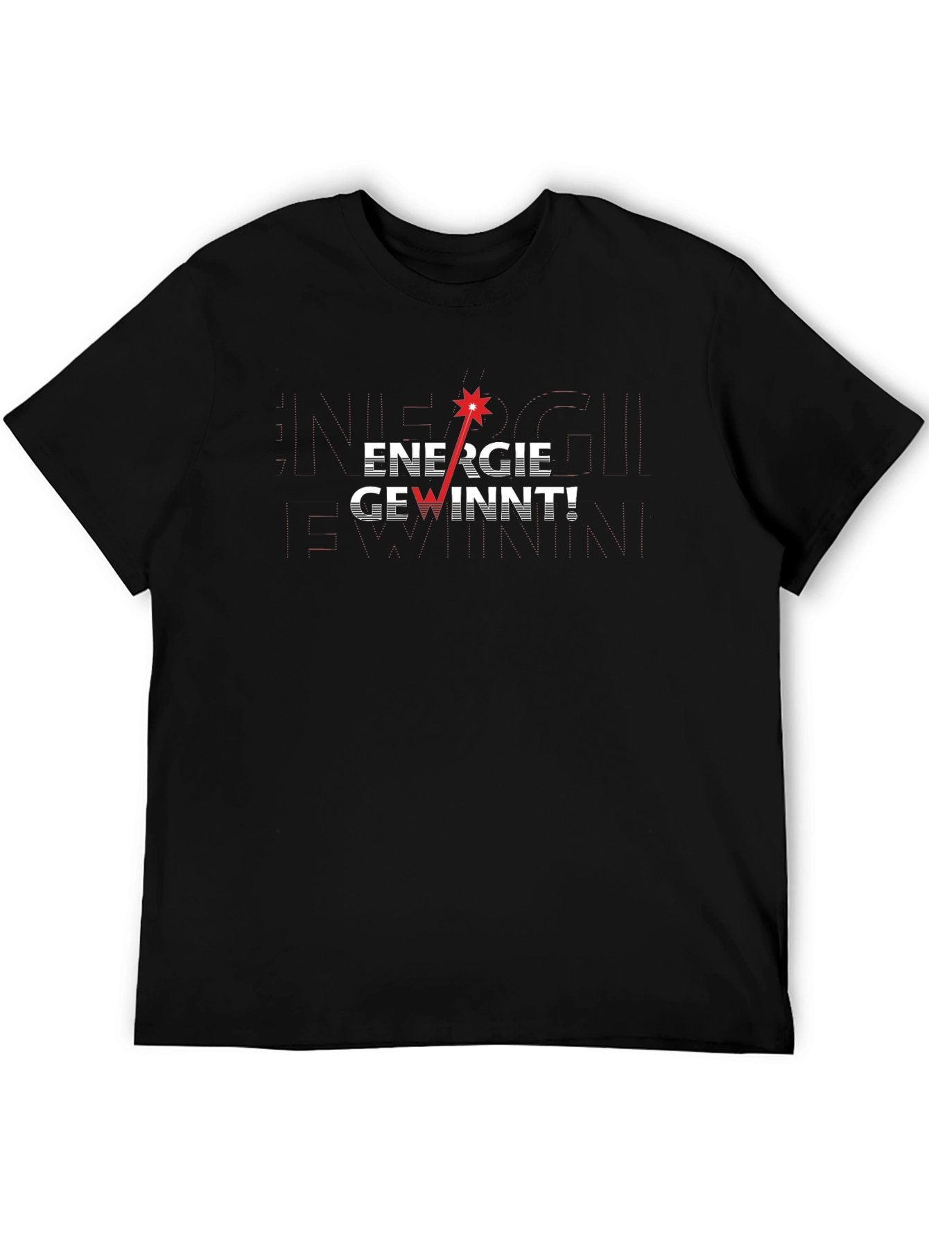 Energie Gewinnt! Graphic T-Shirt - Black Crew Neck Tee