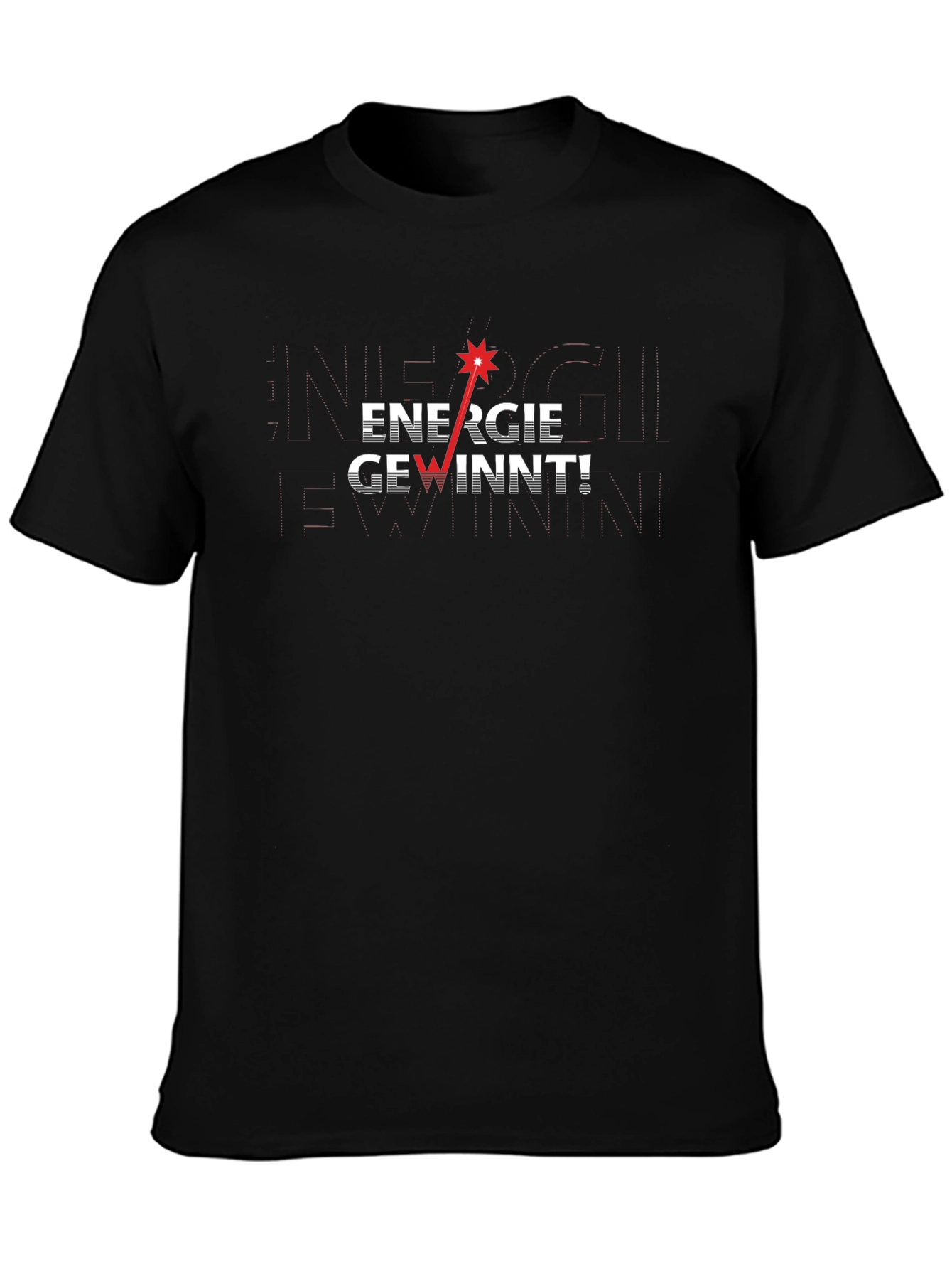 Energie Gewinnt! Graphic T-Shirt - Black Crew Neck Tee