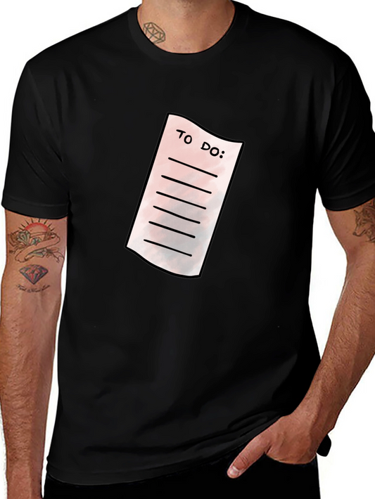 To Do List Graphic Tee - Black Casual T-Shirt