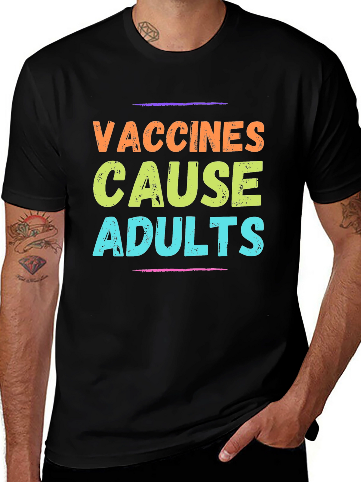 Vaccines Cause Adults Graphic Tee