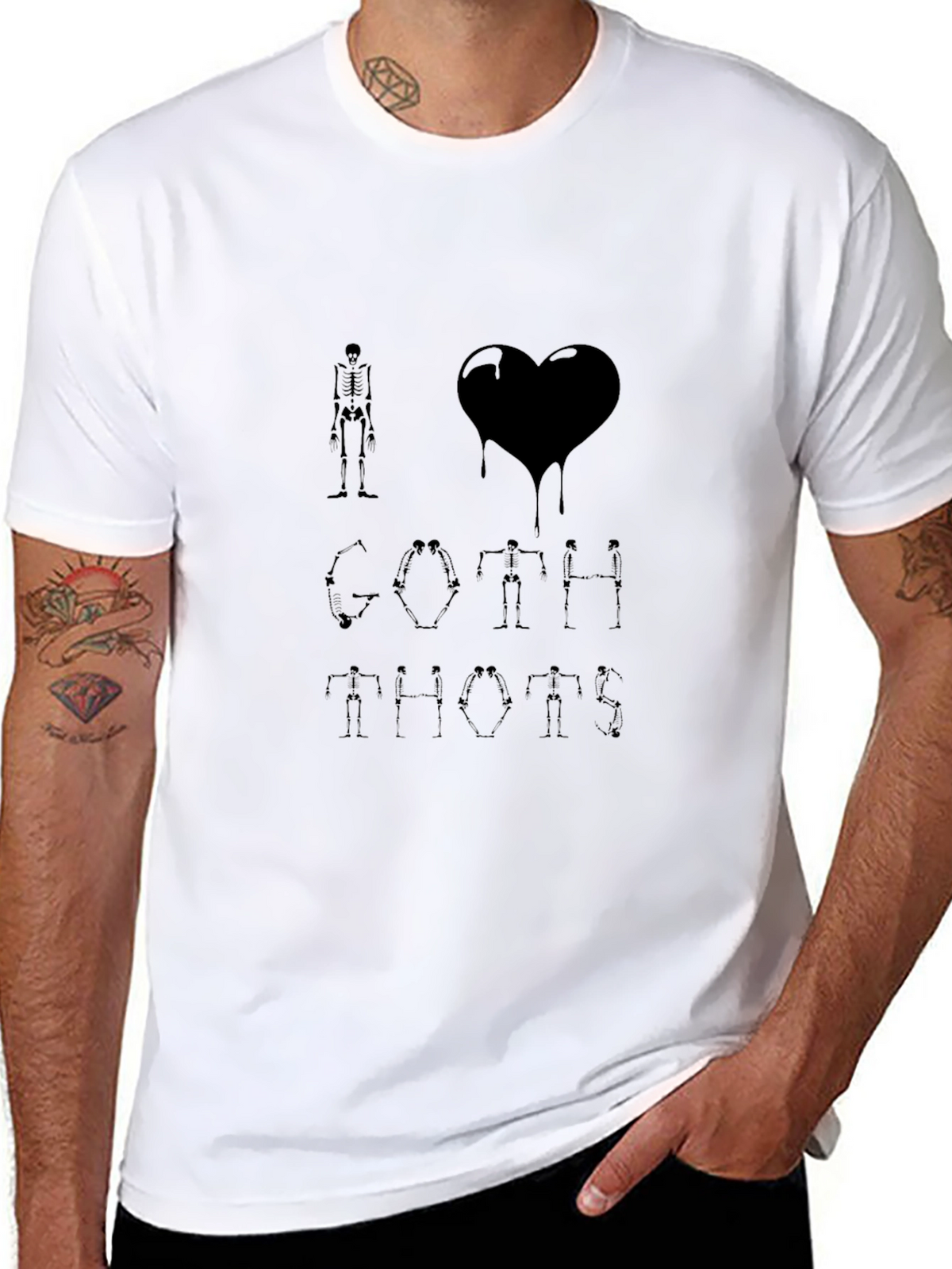 I Heart Goth Skeleton T-Shirt