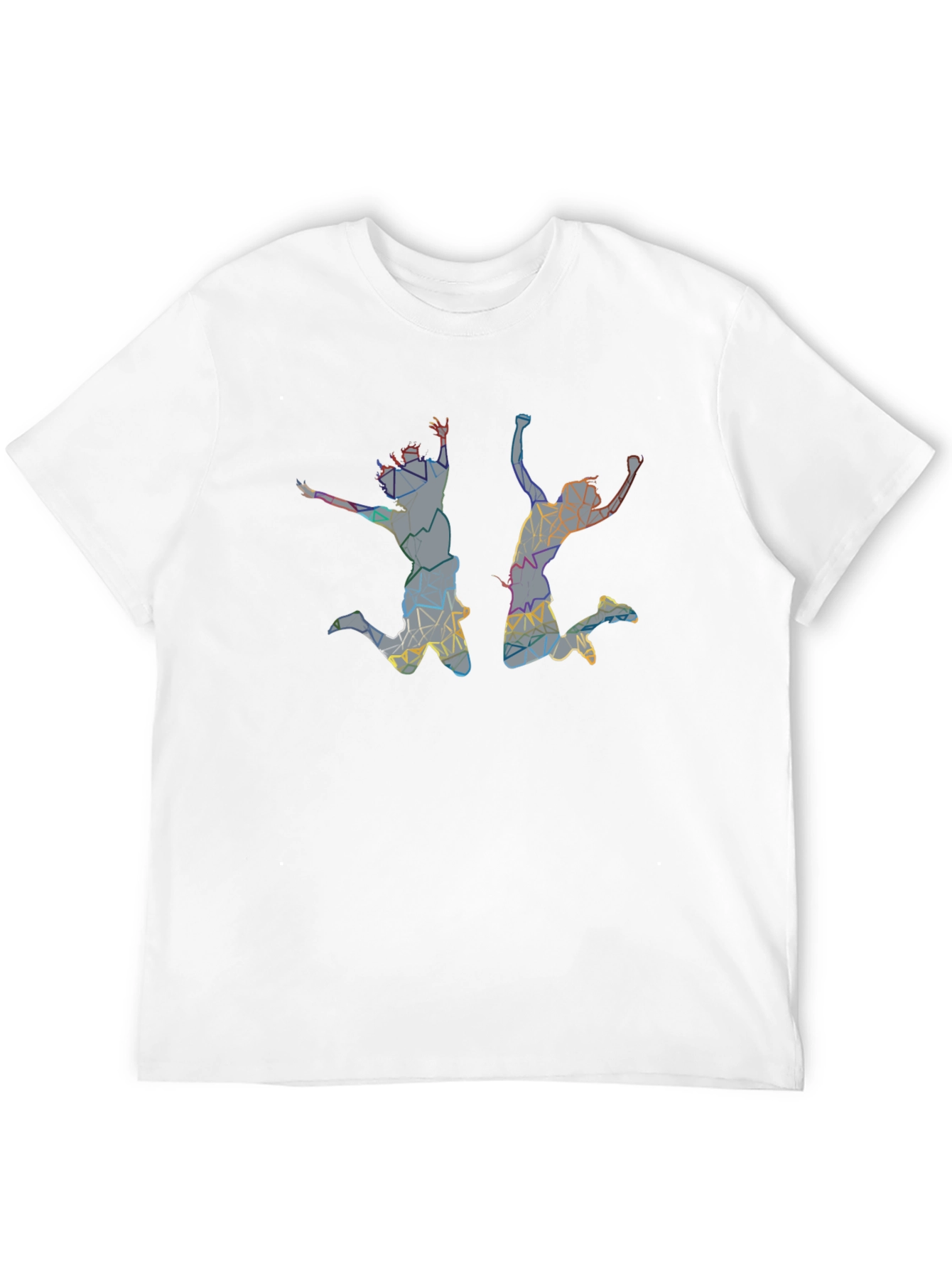 Abstract Jumping Silhouette Graphic Tee