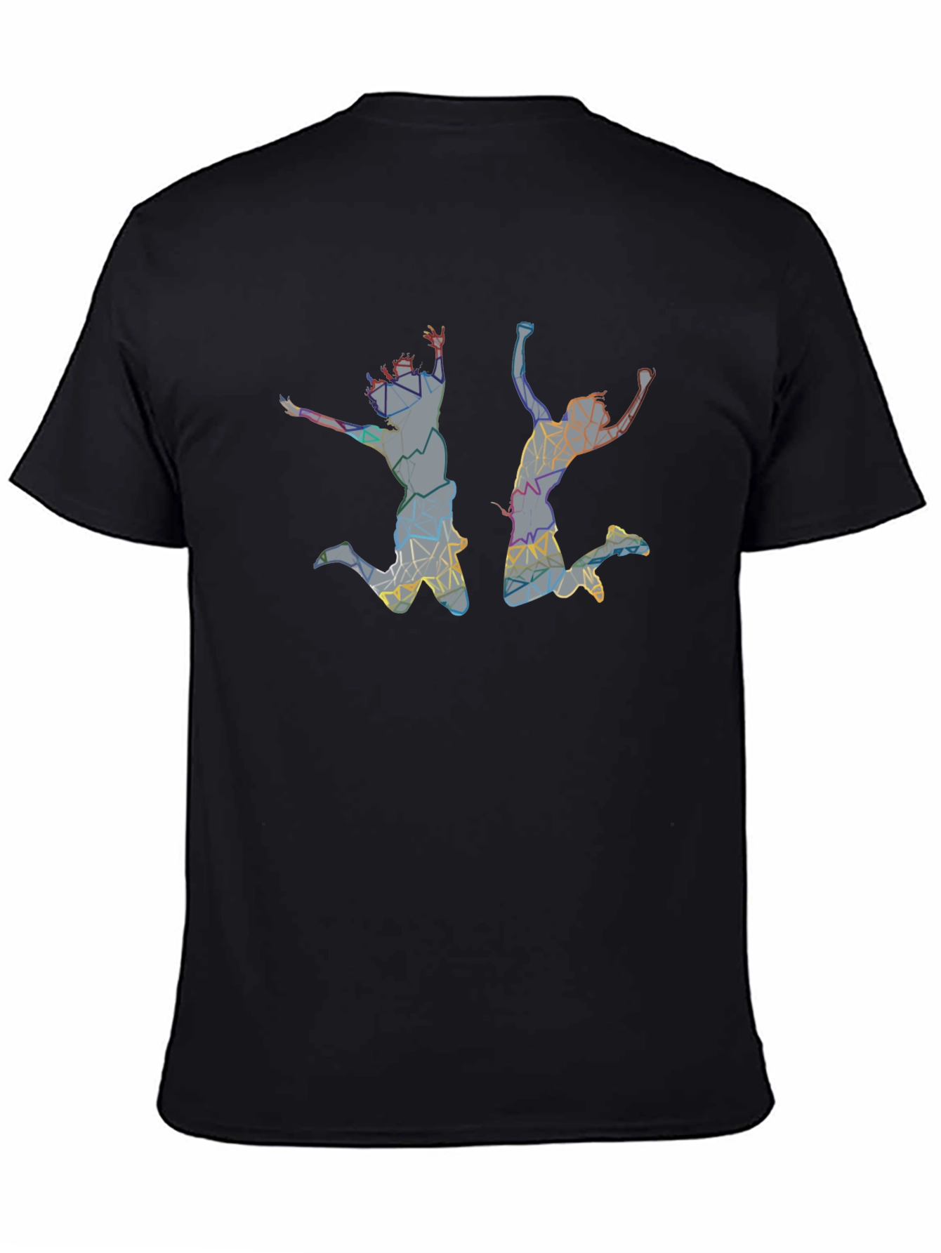 Abstract Jumping Silhouette Graphic Tee
