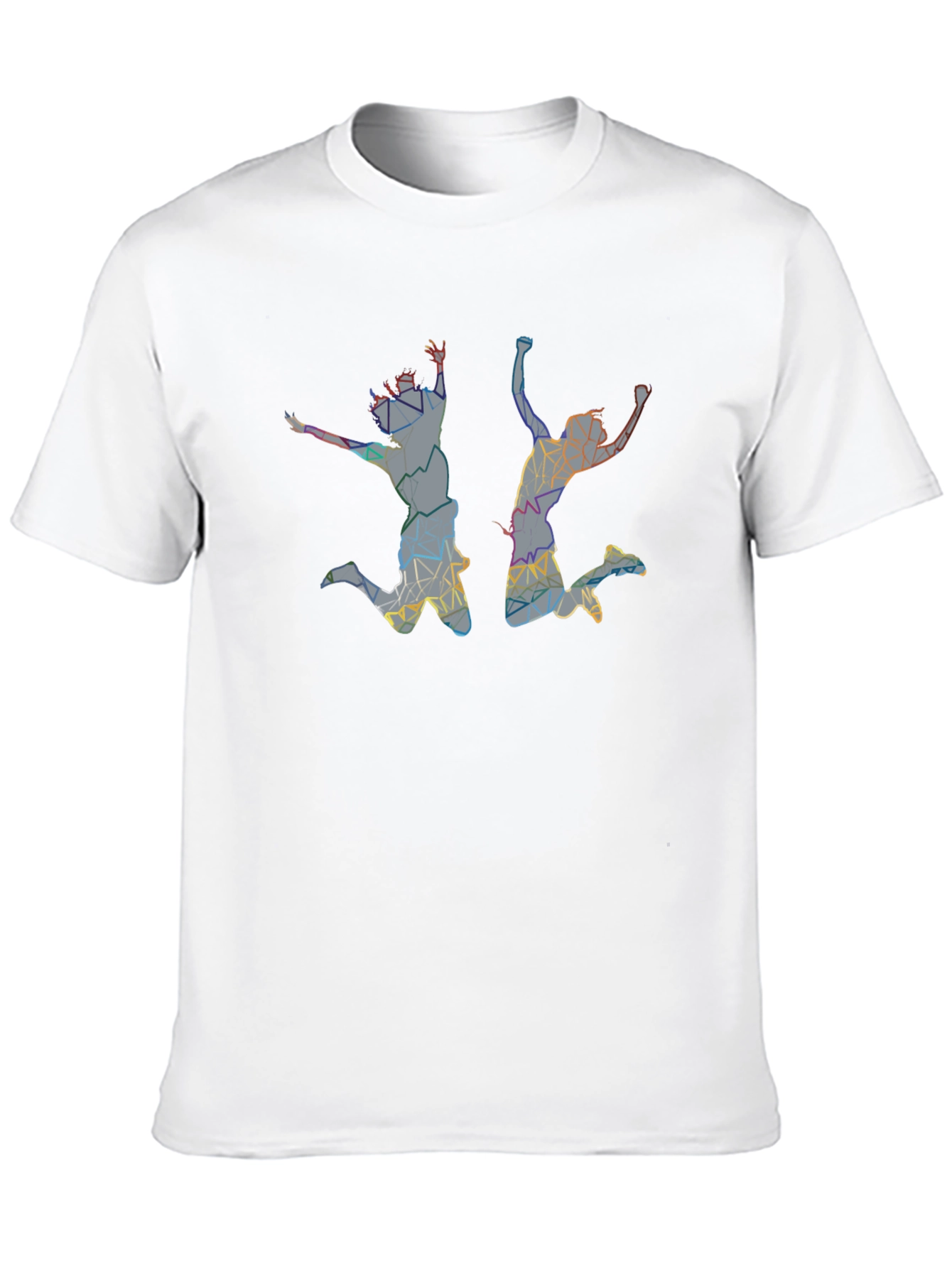 Abstract Jumping Silhouette Graphic Tee