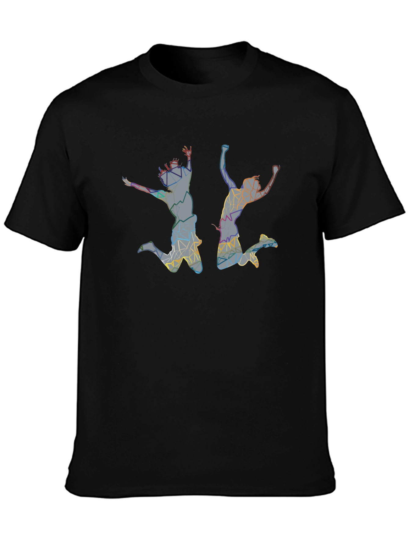 Abstract Jumping Silhouette Graphic Tee