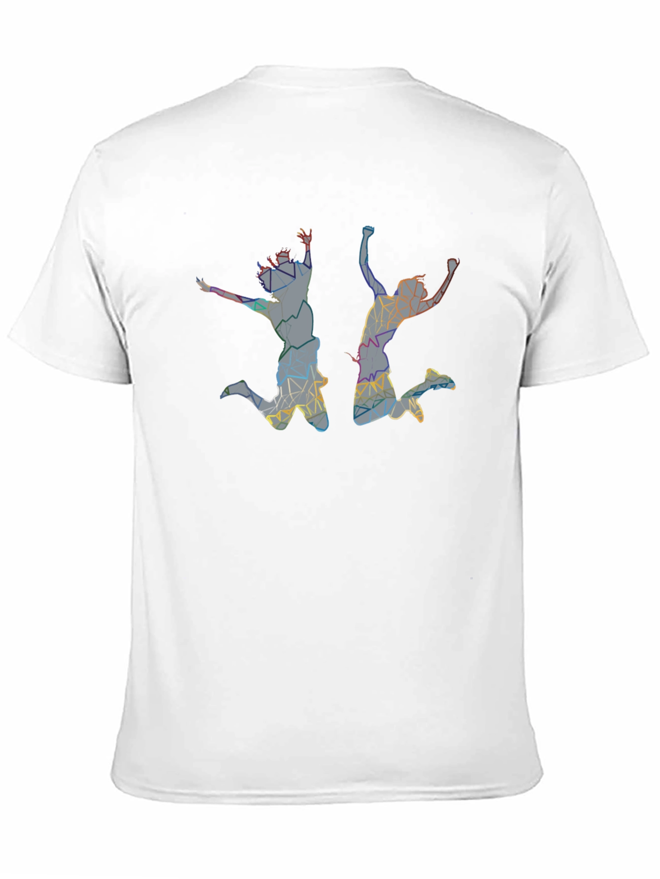 Abstract Jumping Silhouette Graphic Tee