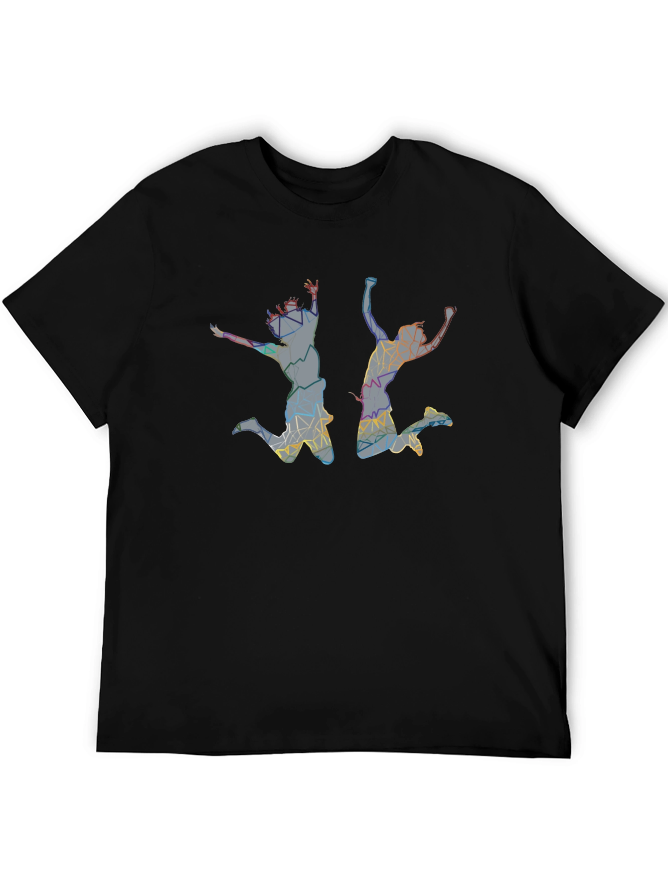Abstract Jumping Silhouette Graphic Tee