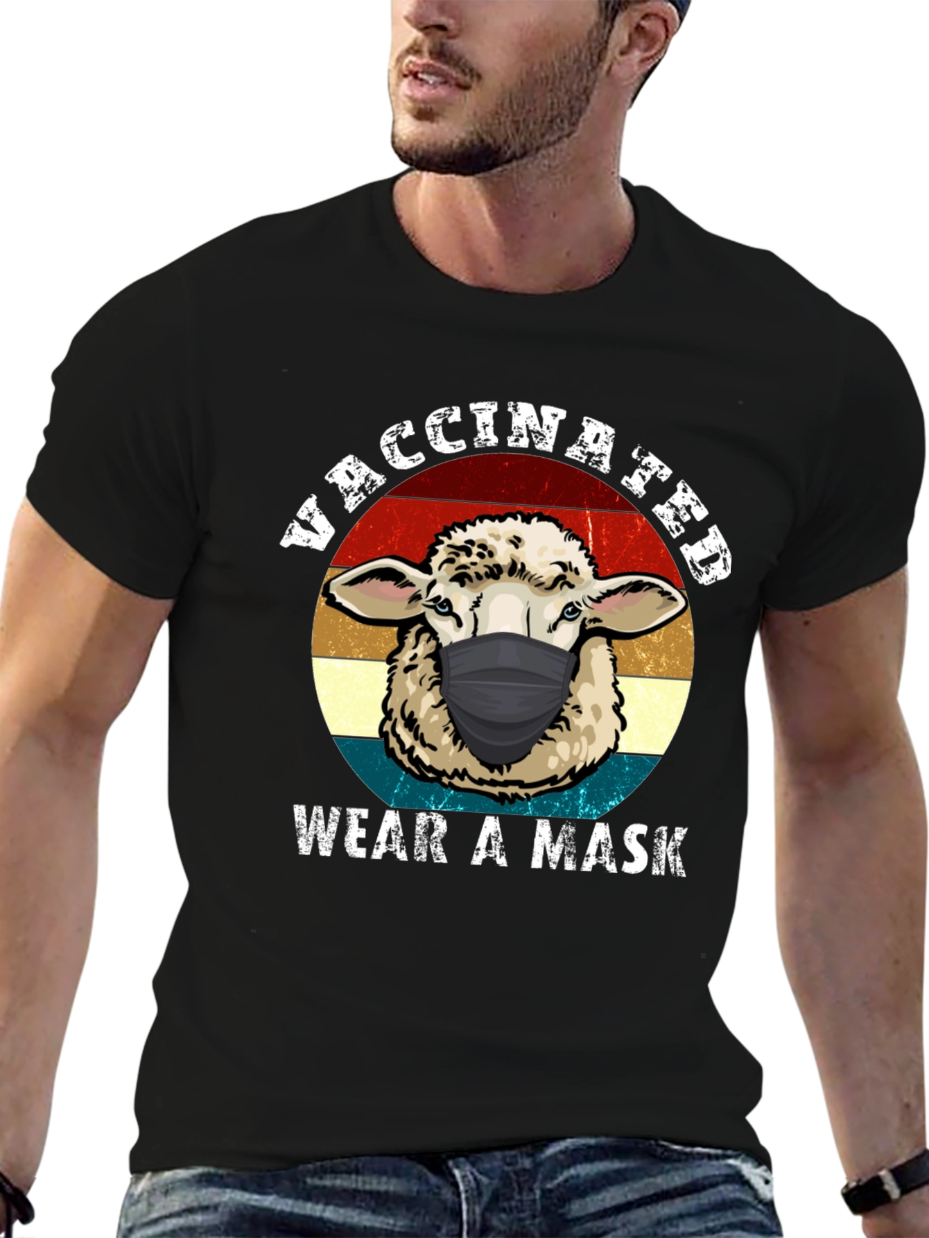 Vaccinated Sheep Mask T-Shirt