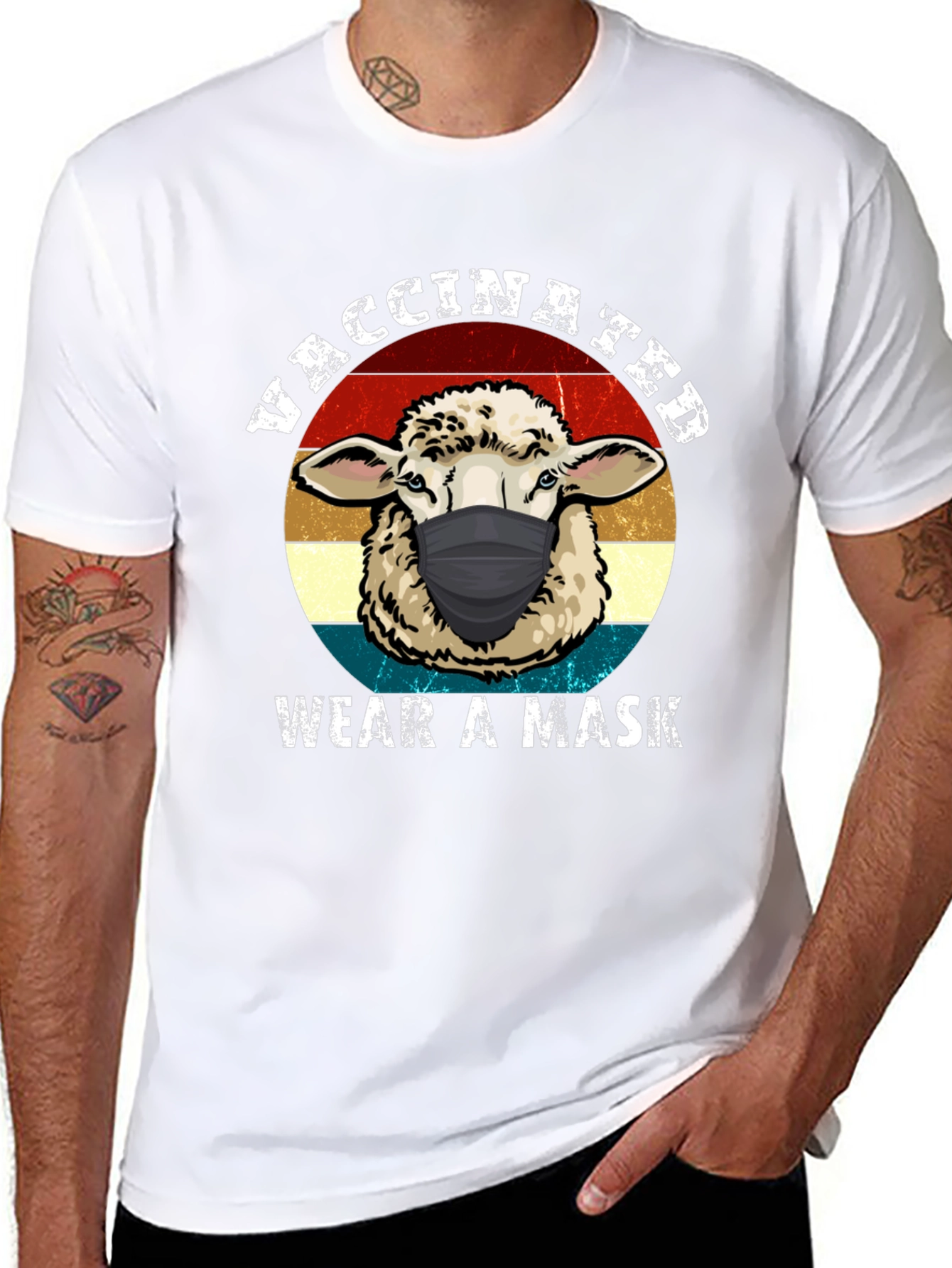 Vaccinated Sheep Mask T-Shirt