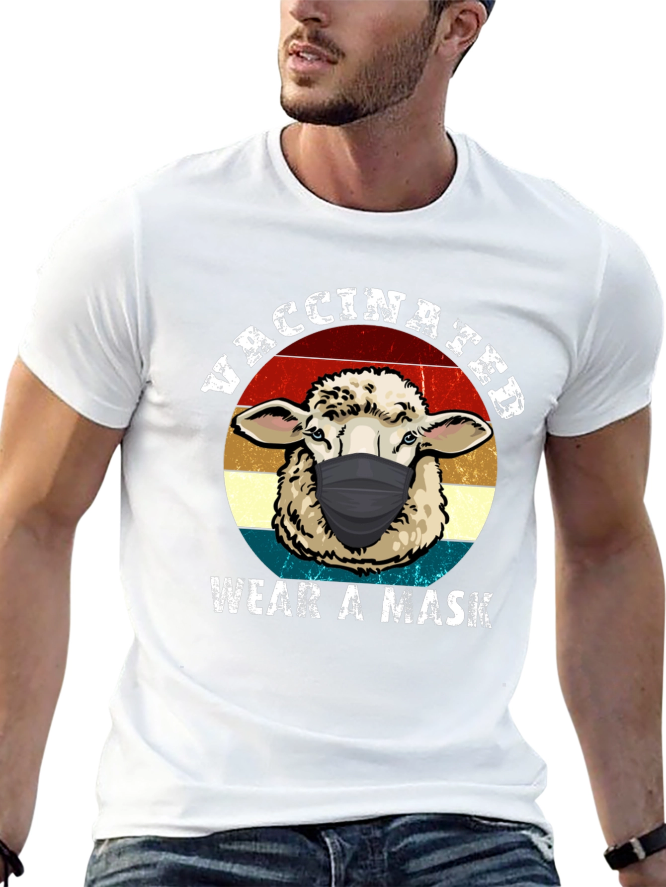 Vaccinated Sheep Mask T-Shirt
