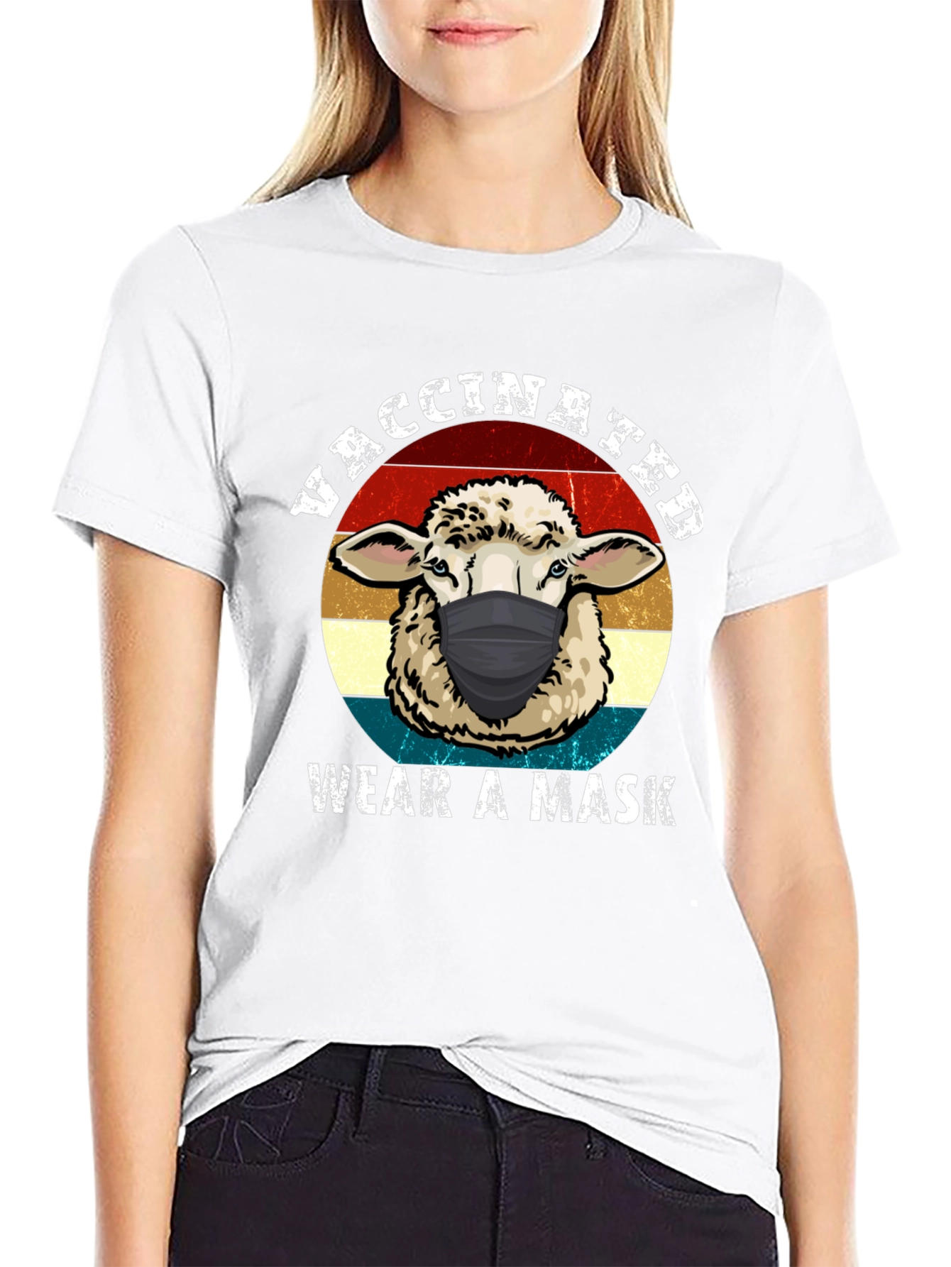 Vaccinated Sheep Mask T-Shirt