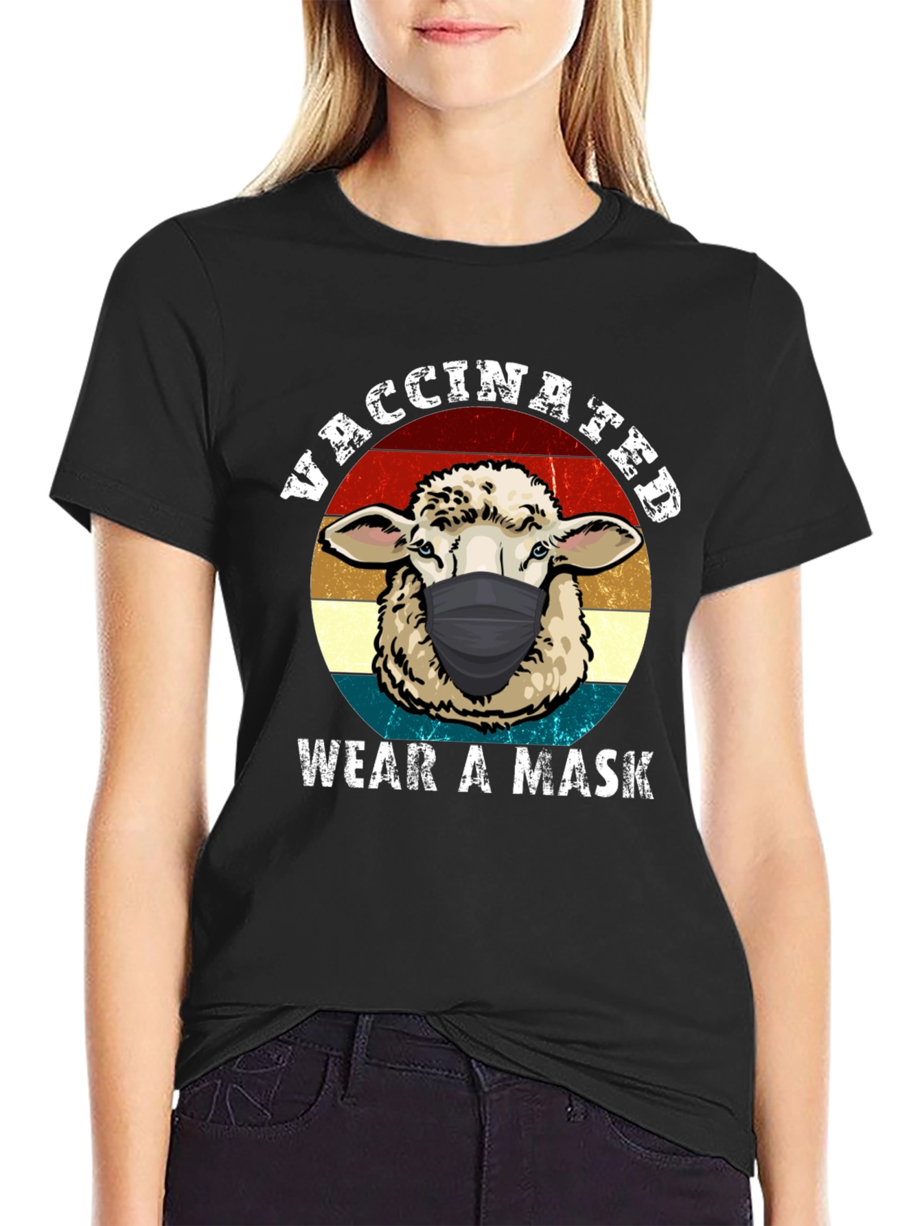 Vaccinated Sheep Mask T-Shirt