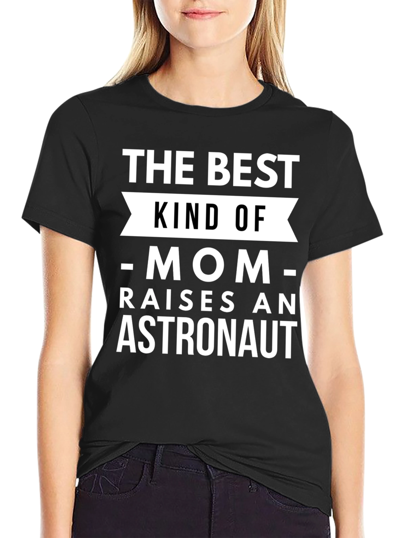 Best Mom Raises Astronaut T-Shirt - Unisex Black Tee