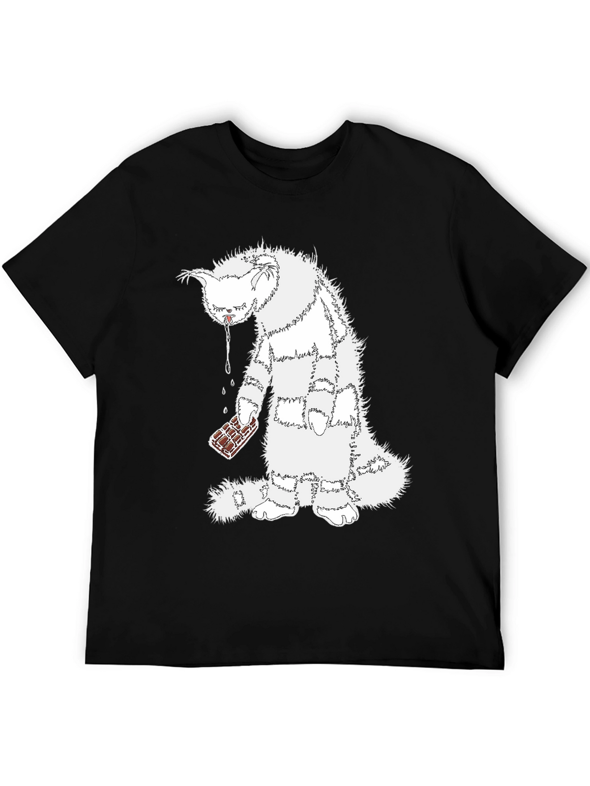 Funny Cat Chocolate T-Shirt - Unisex Black Tee