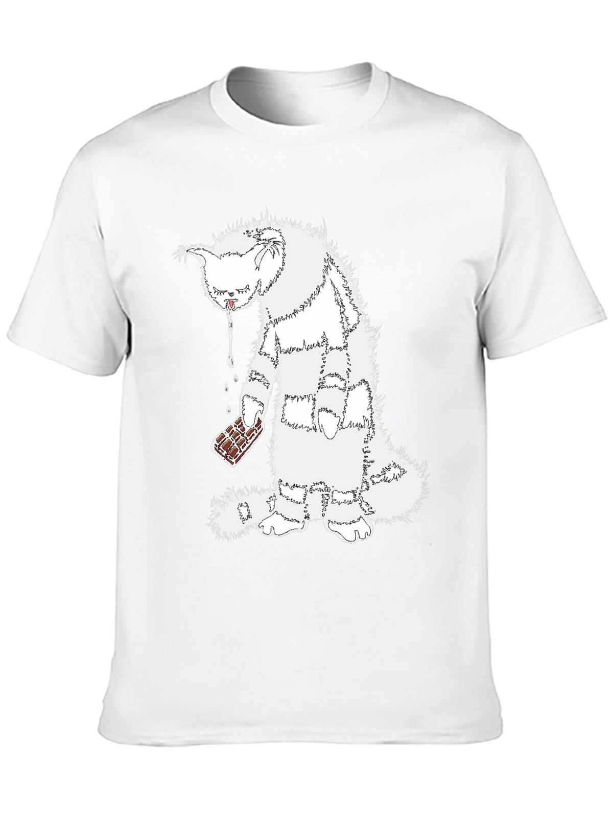 Funny Cat Chocolate T-Shirt - Unisex Black Tee