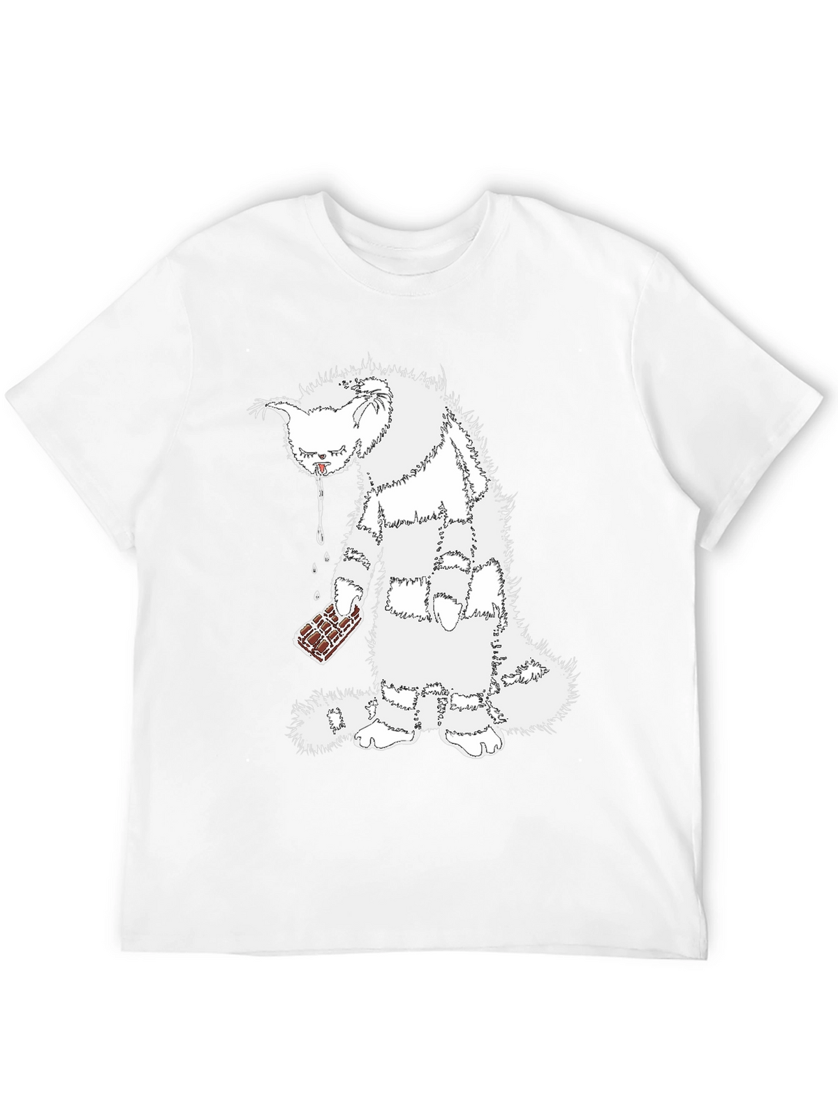 Funny Cat Chocolate T-Shirt - Unisex Black Tee