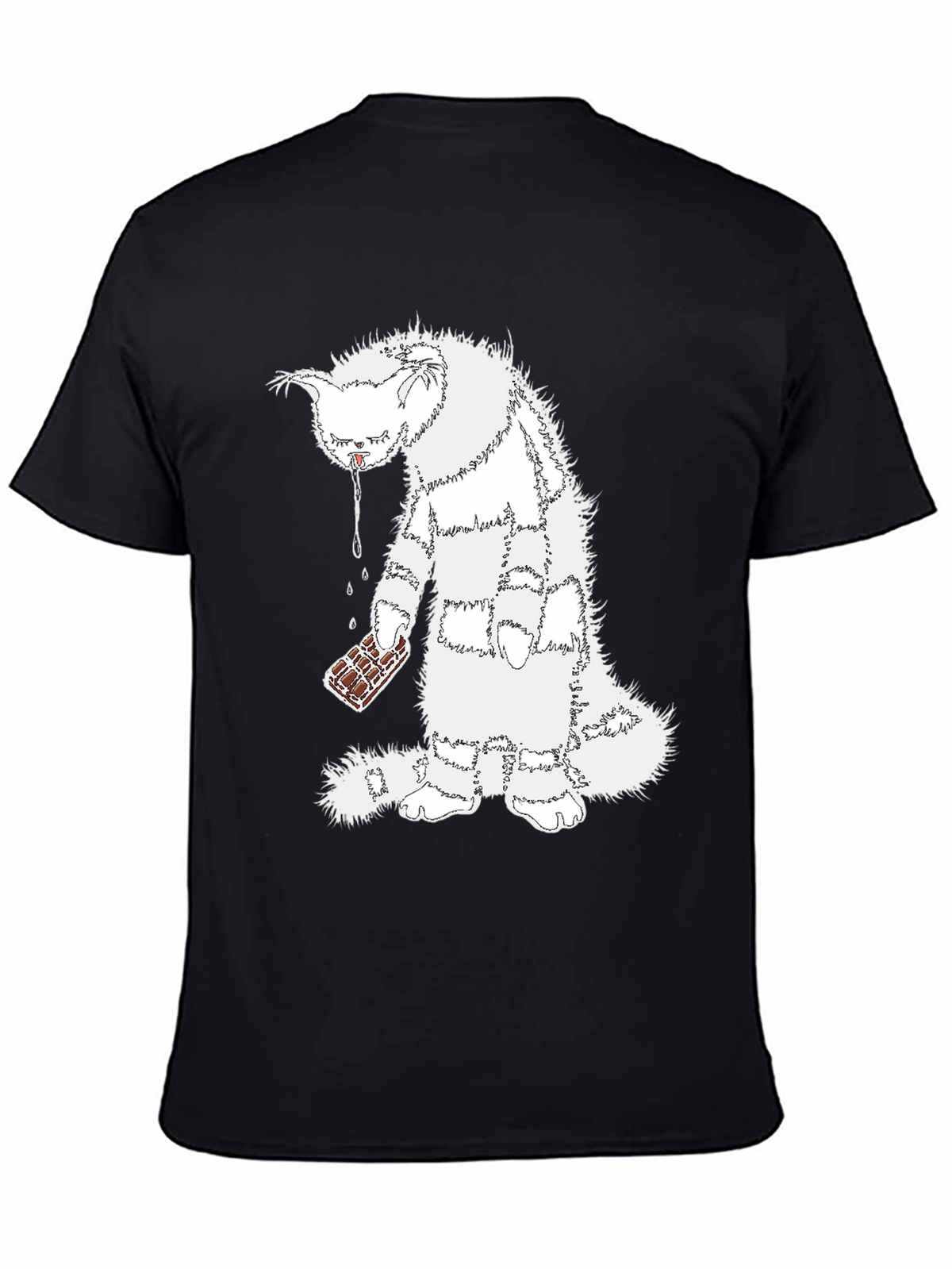 Funny Cat Chocolate T-Shirt - Unisex Black Tee
