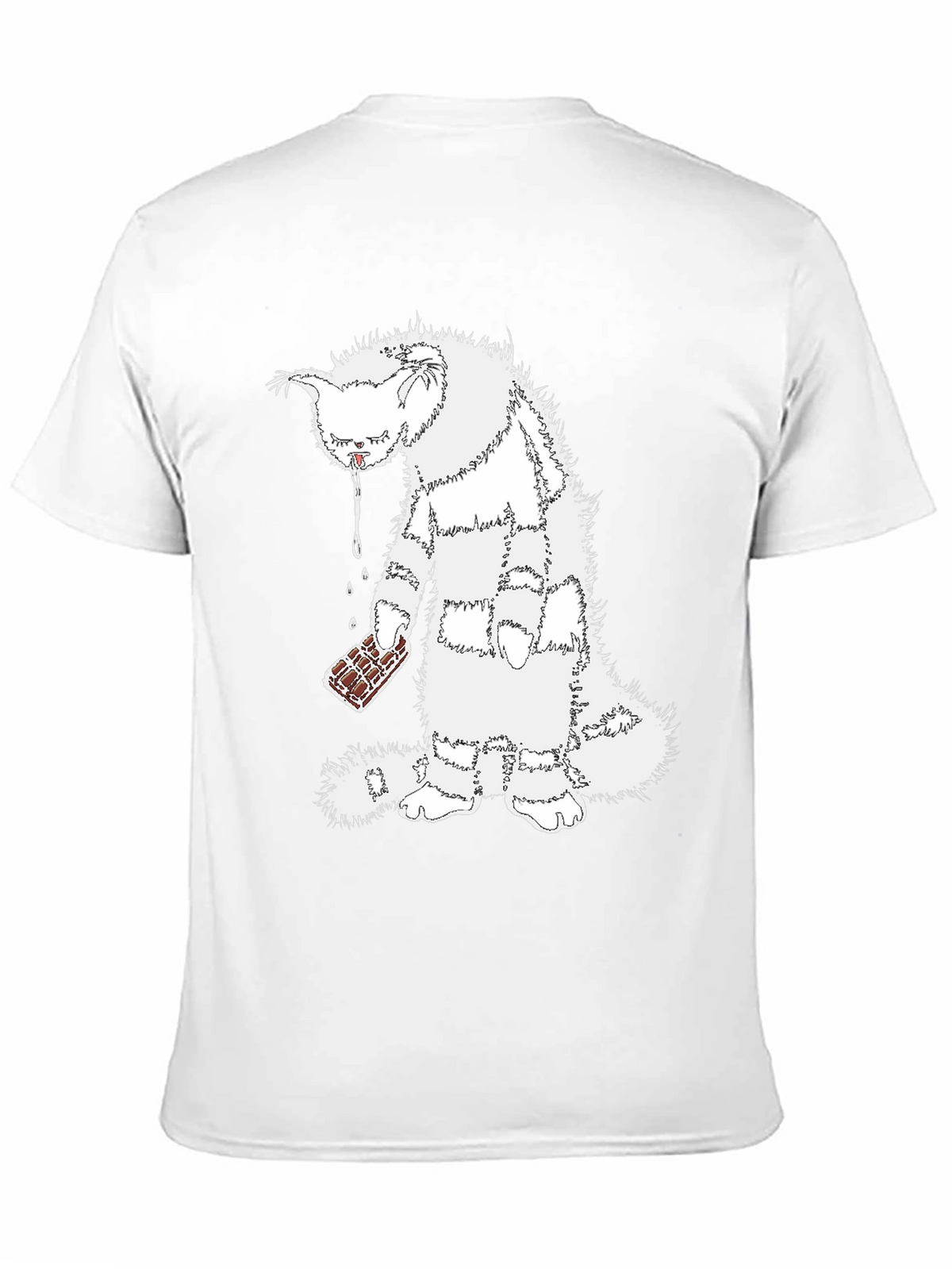 Funny Cat Chocolate T-Shirt - Unisex Black Tee