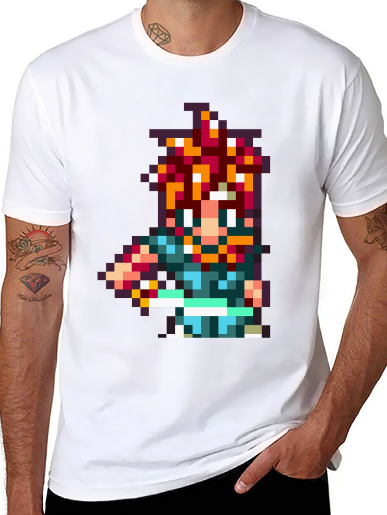Retro Crono Pixel Art Black T-Shirt