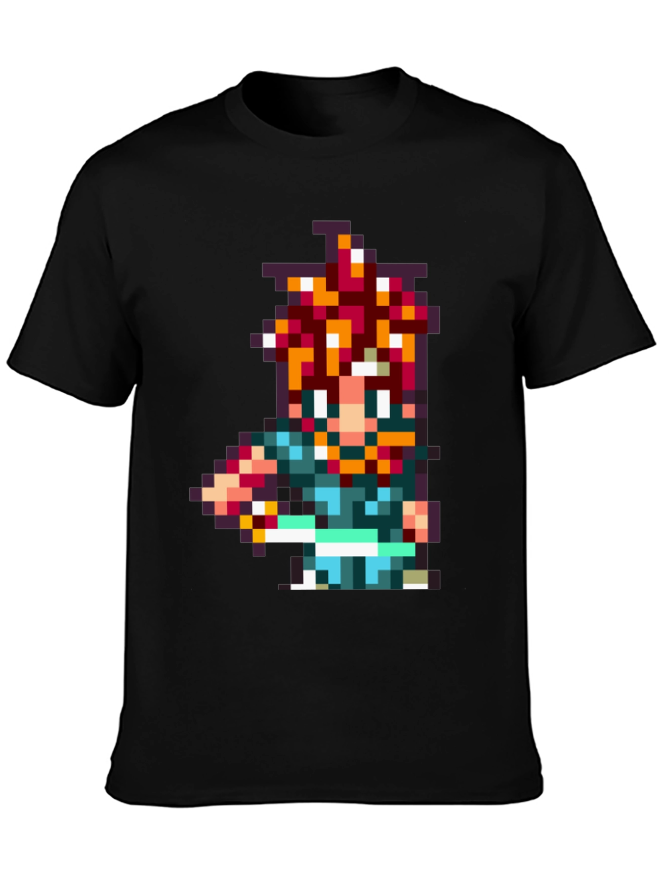 Retro Crono Pixel Art Black T-Shirt