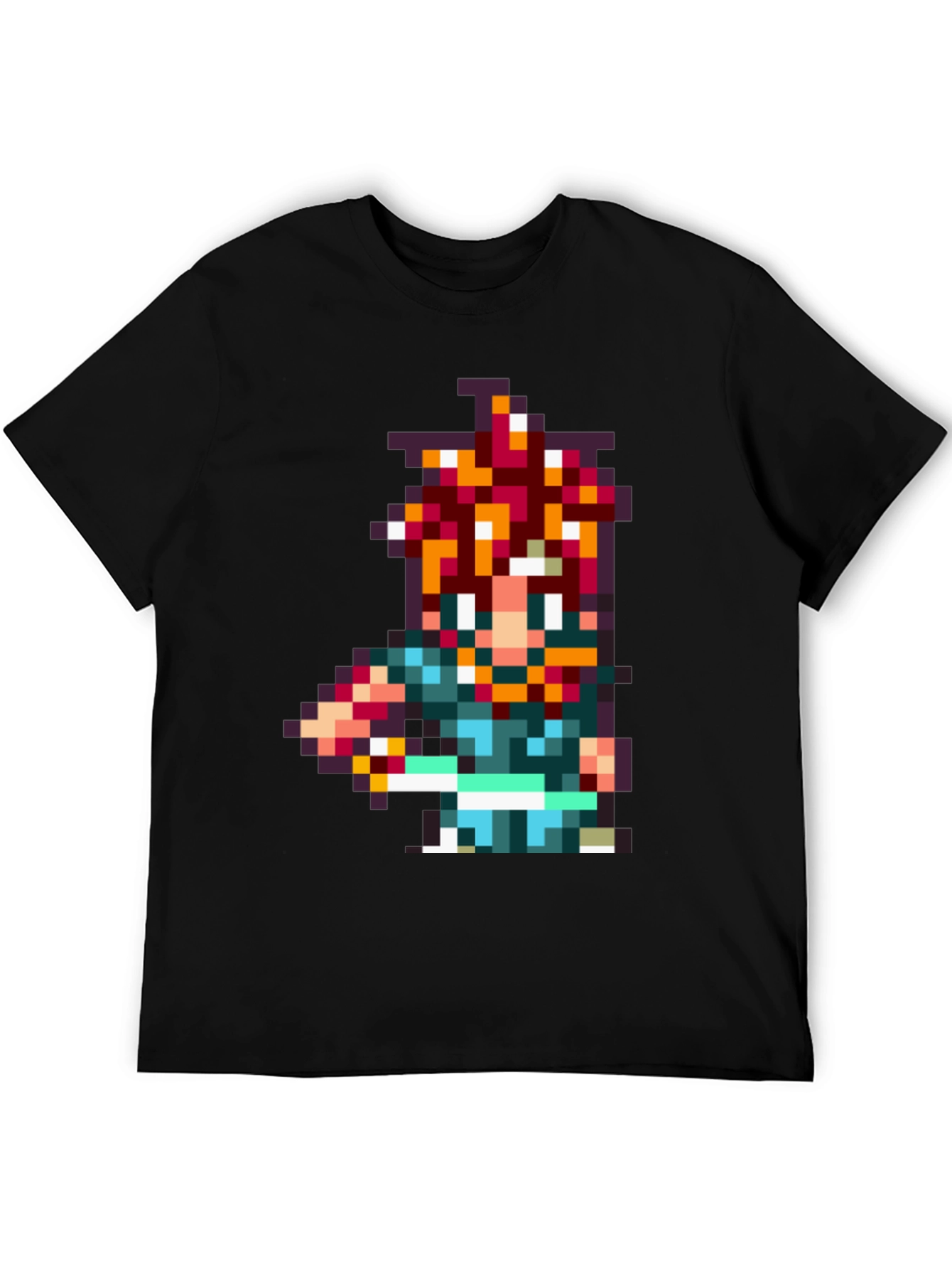 Retro Crono Pixel Art Black T-Shirt