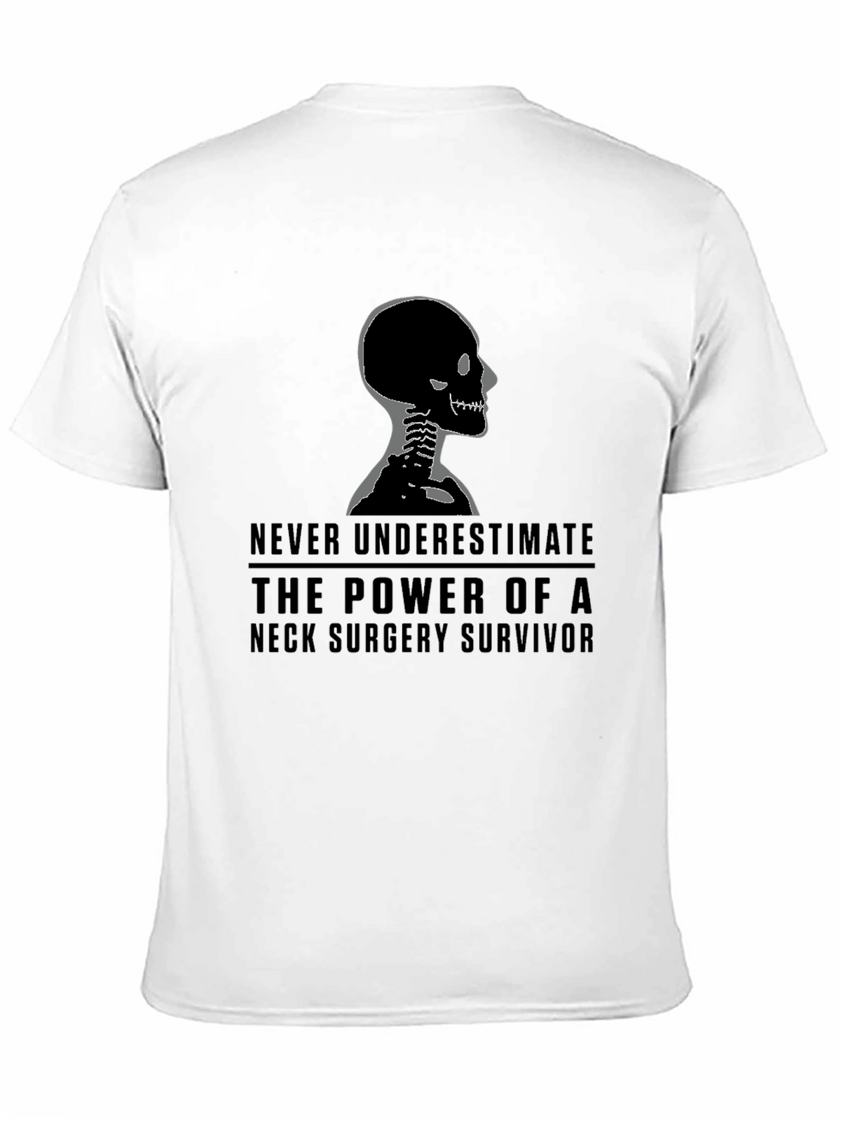Neck Surgery Survivor T-Shirt - Skeleton Graphic Tee