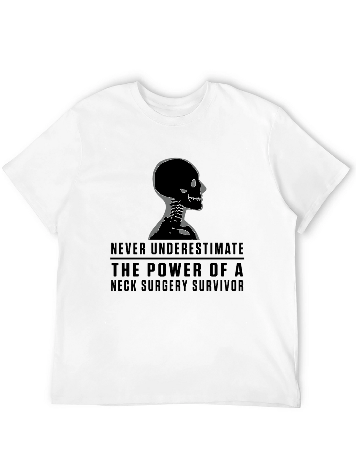 Neck Surgery Survivor T-Shirt - Skeleton Graphic Tee