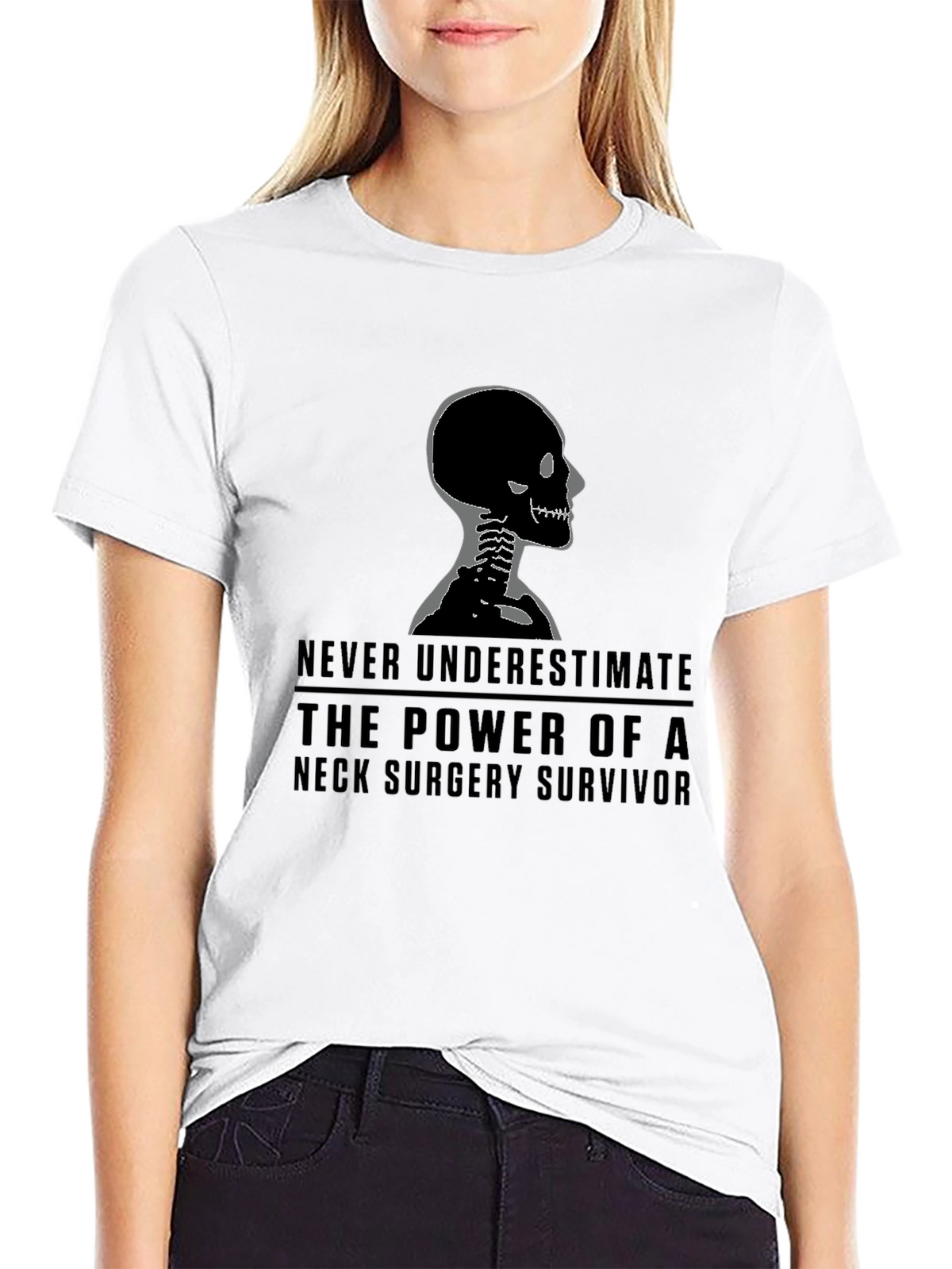 Neck Surgery Survivor T-Shirt - Skeleton Graphic Tee