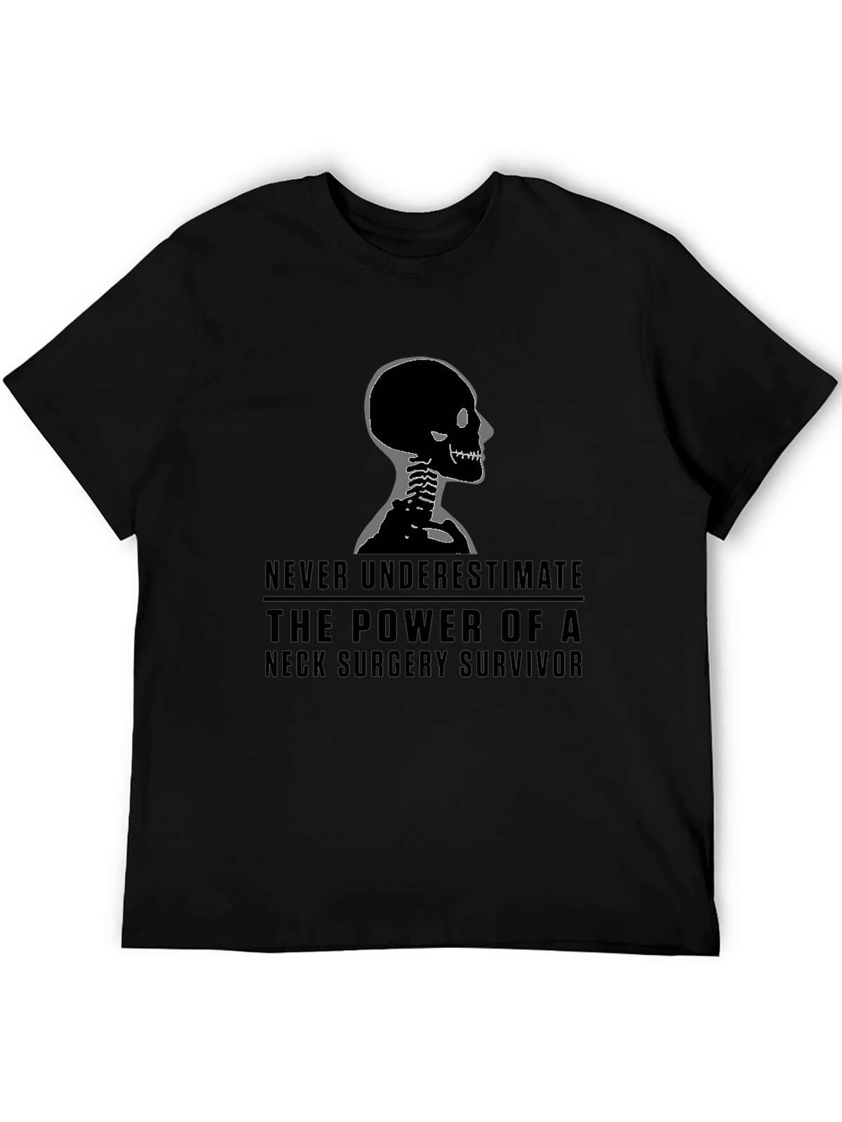 Neck Surgery Survivor T-Shirt - Skeleton Graphic Tee