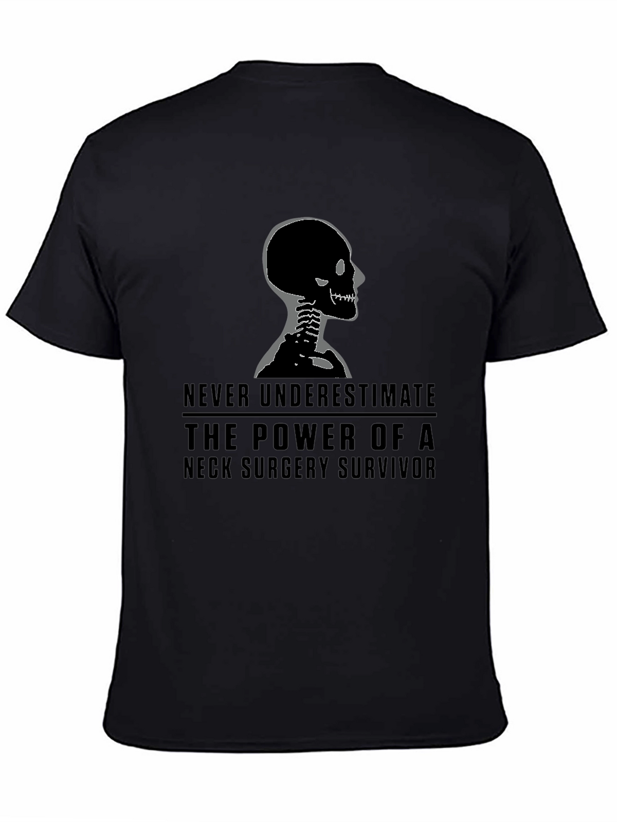 Neck Surgery Survivor T-Shirt - Skeleton Graphic Tee