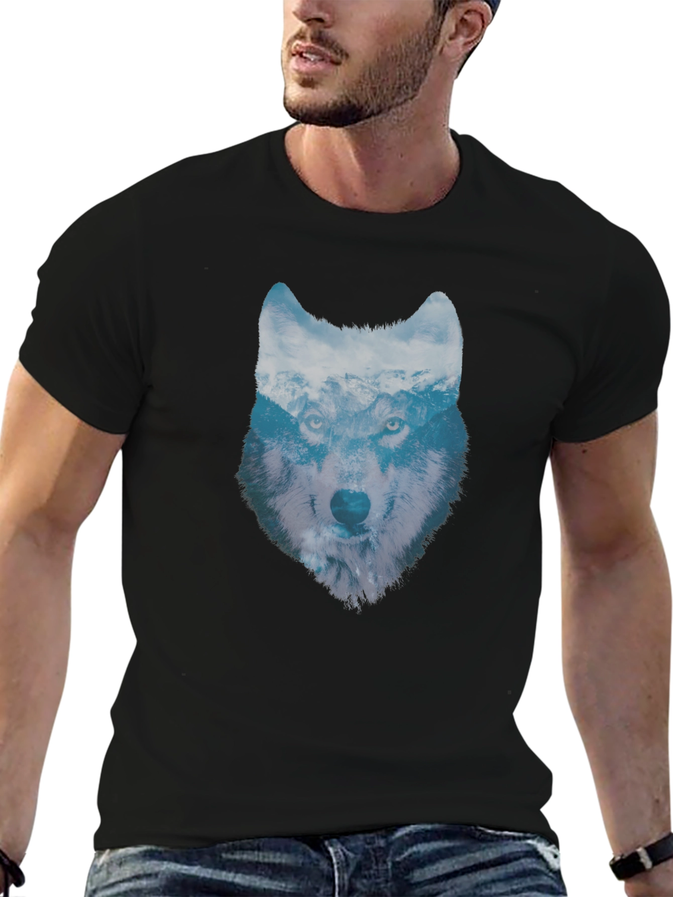 Wolf Graphic T-Shirt - Mens Black Tee
