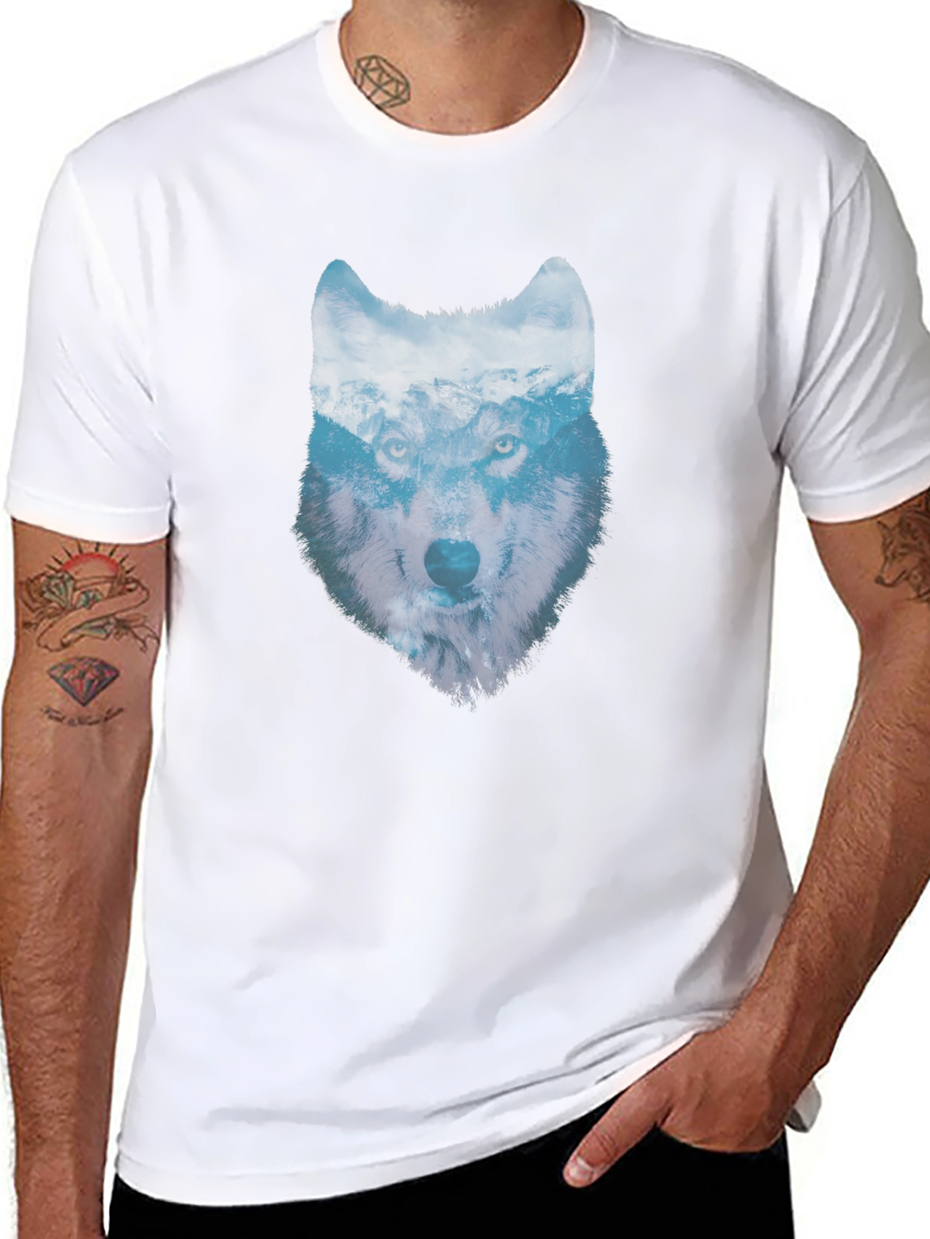 Wolf Graphic T-Shirt - Mens Black Tee