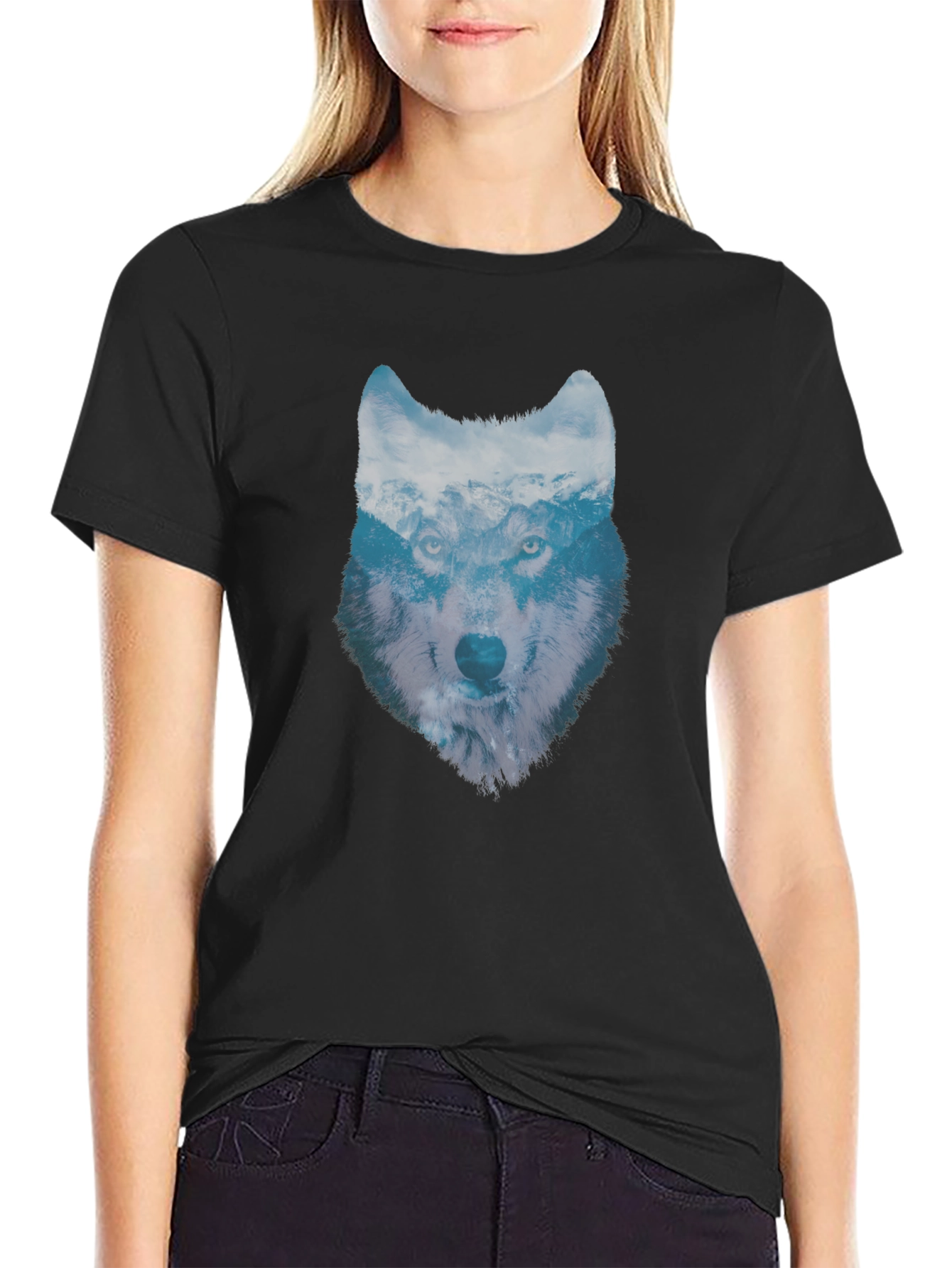 Wolf Graphic T-Shirt - Mens Black Tee