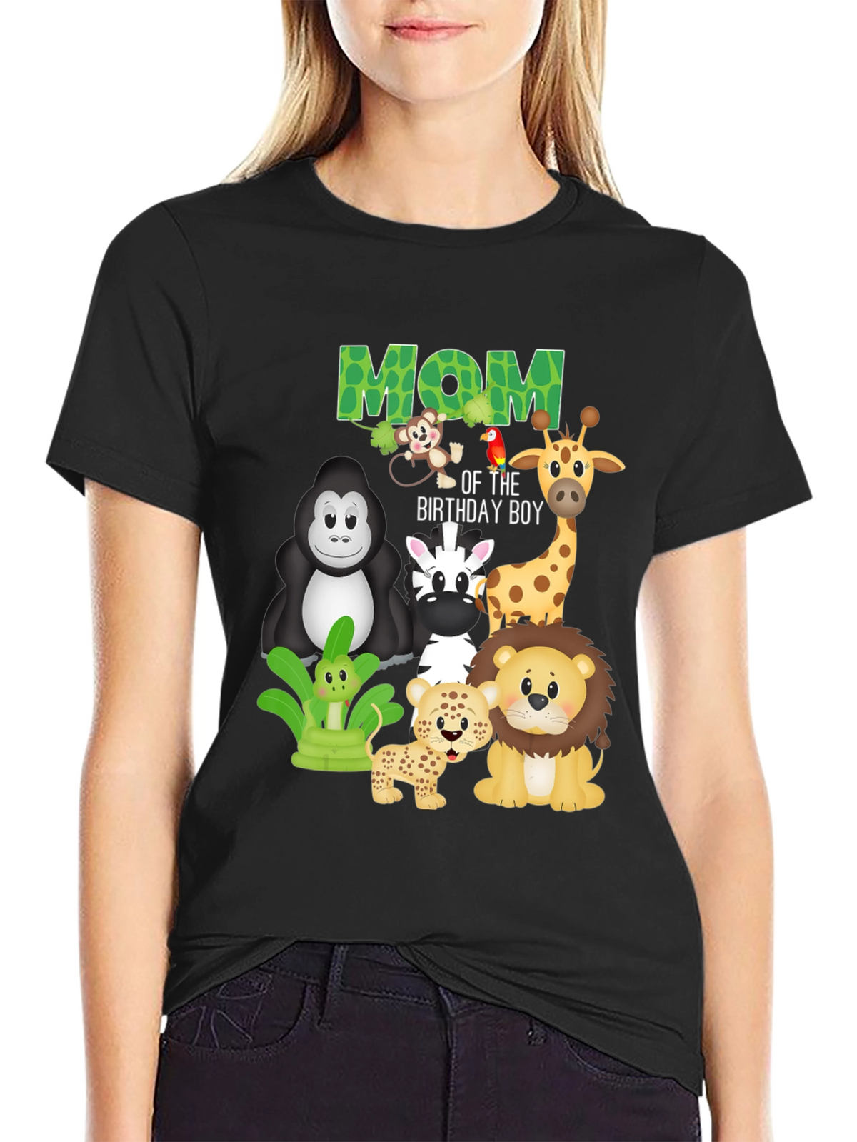 Mom of the Birthday Boy Jungle Animals T-Shirt