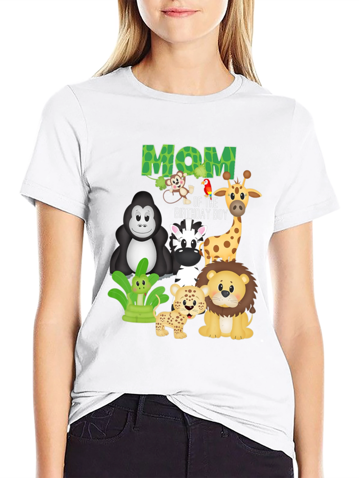 Mom of the Birthday Boy Jungle Animals T-Shirt