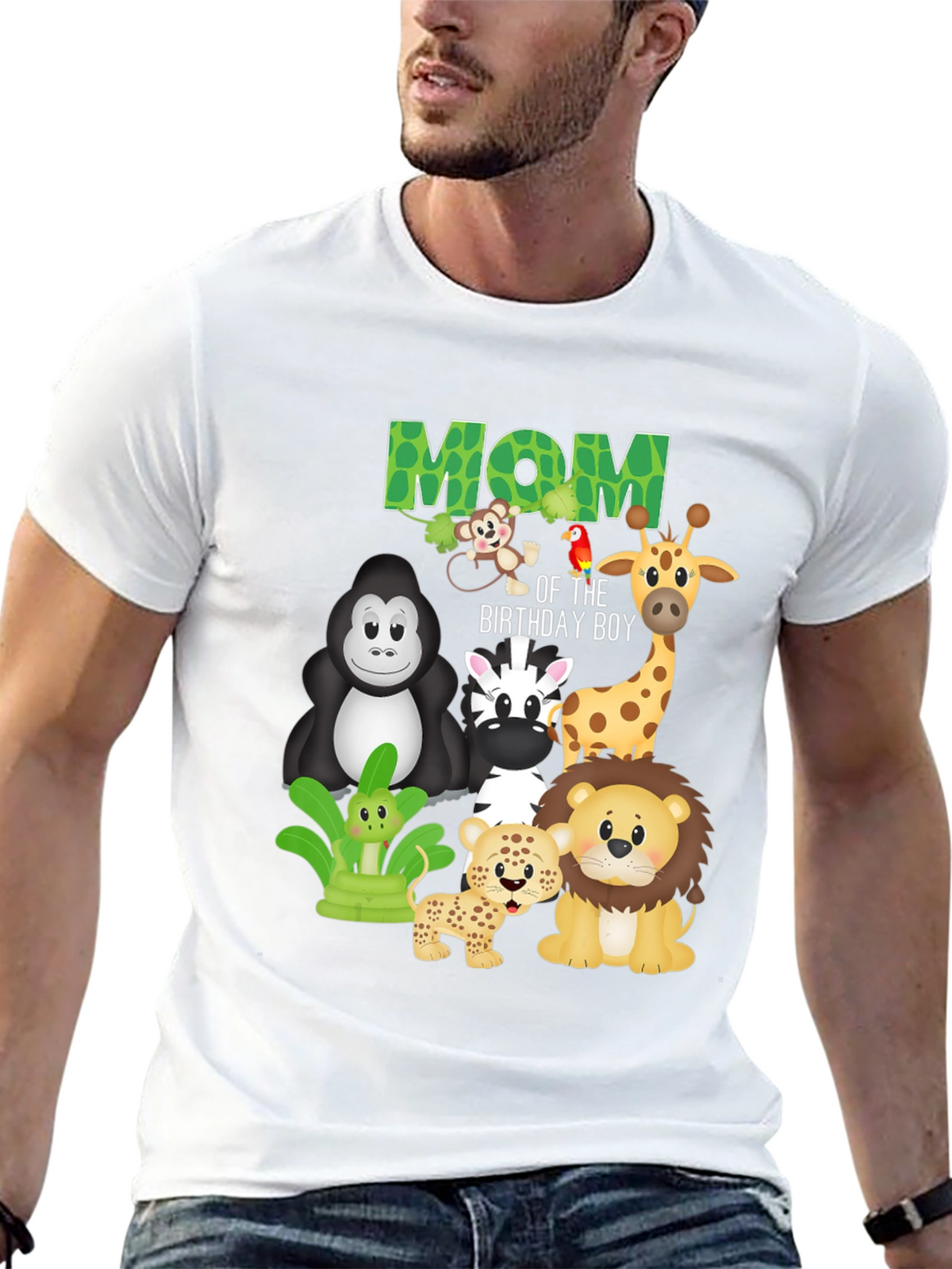 Mom of the Birthday Boy Jungle Animals T-Shirt